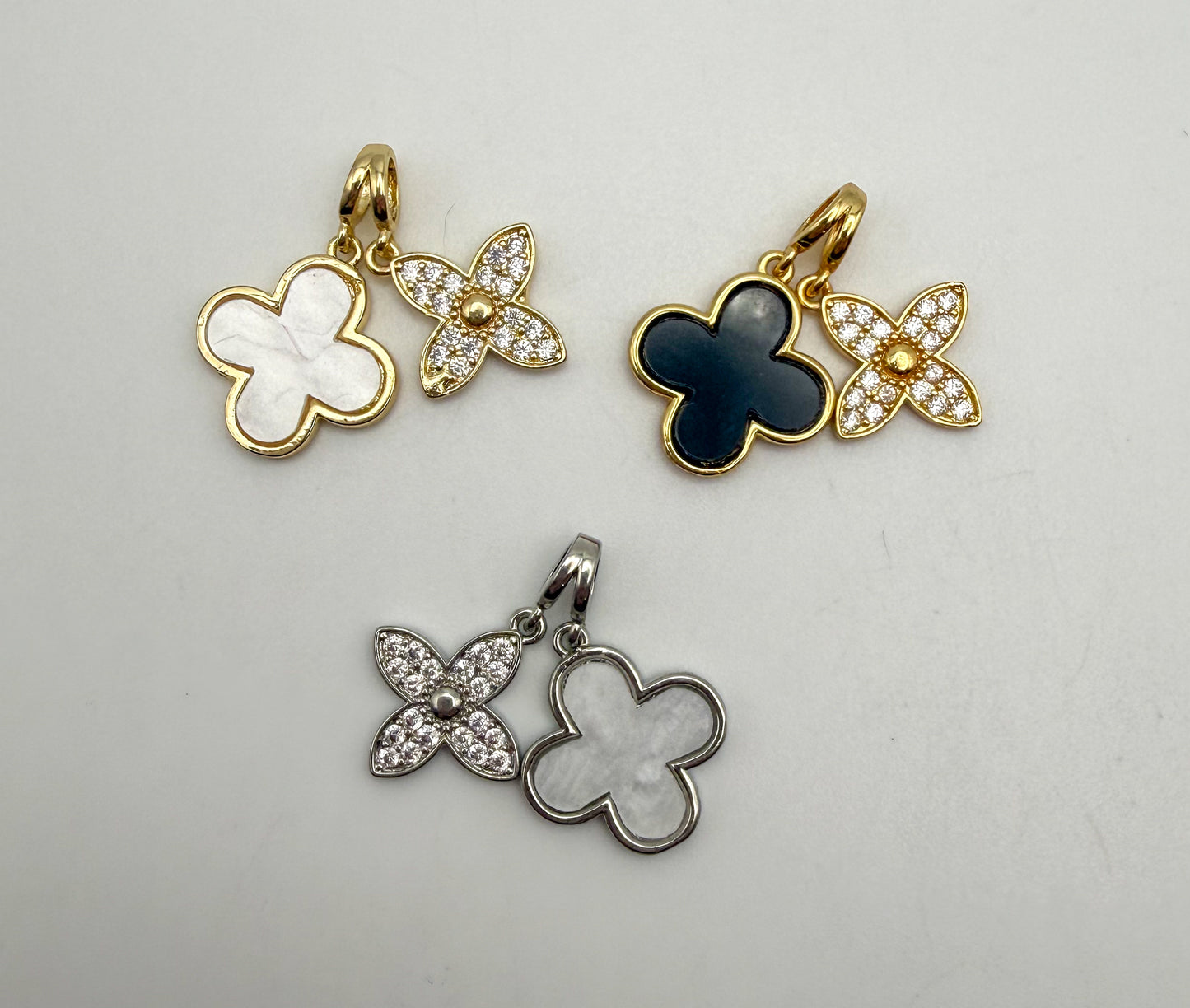 LV Clover Natural Shell Dangling Pendants