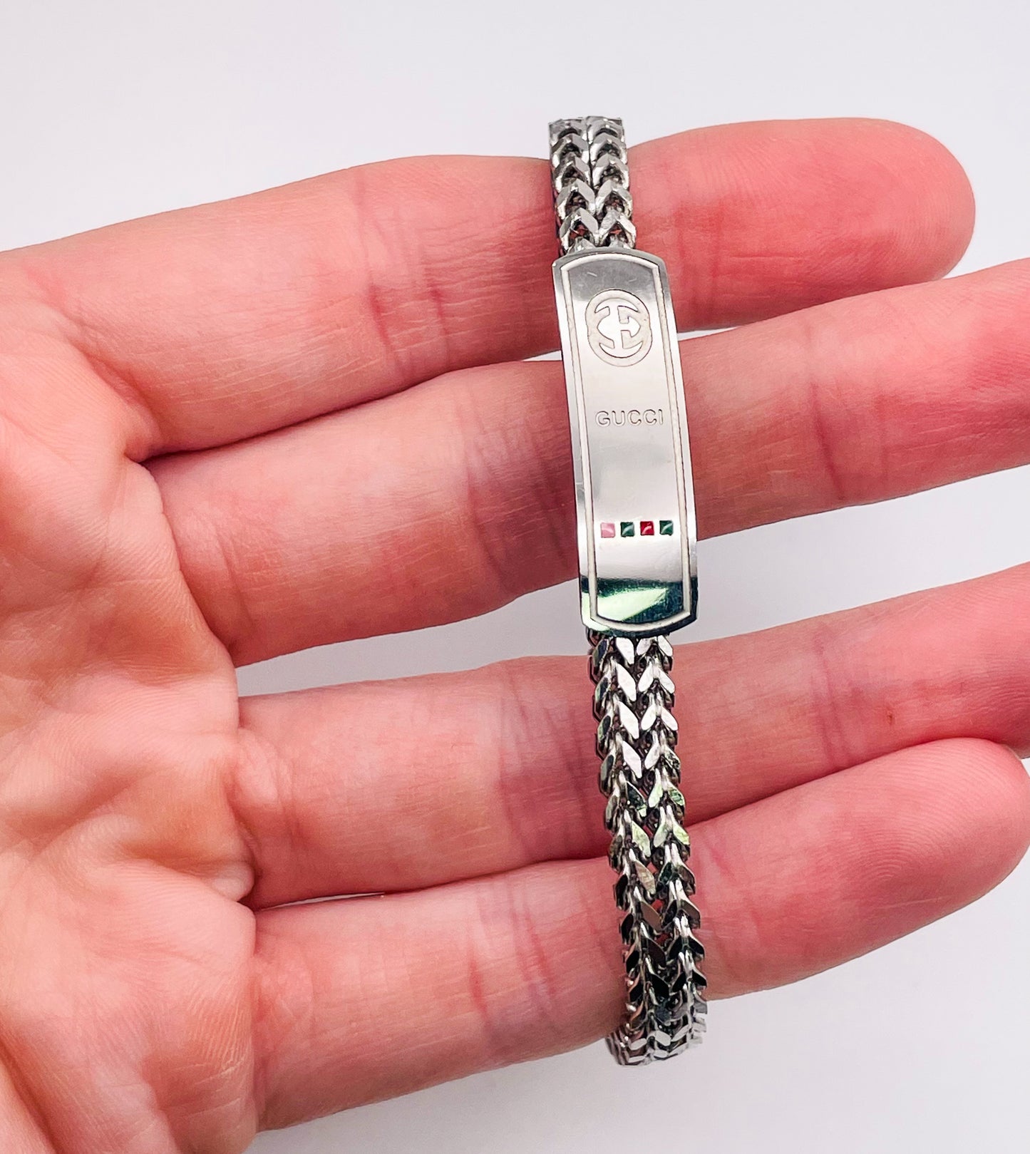 Gucci Stainless Steel Snake Chain Adjustable Bracelet