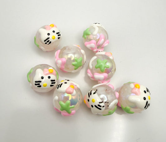 Handpainted Hello Kitty Acrylic DIY Pen Focal Beads