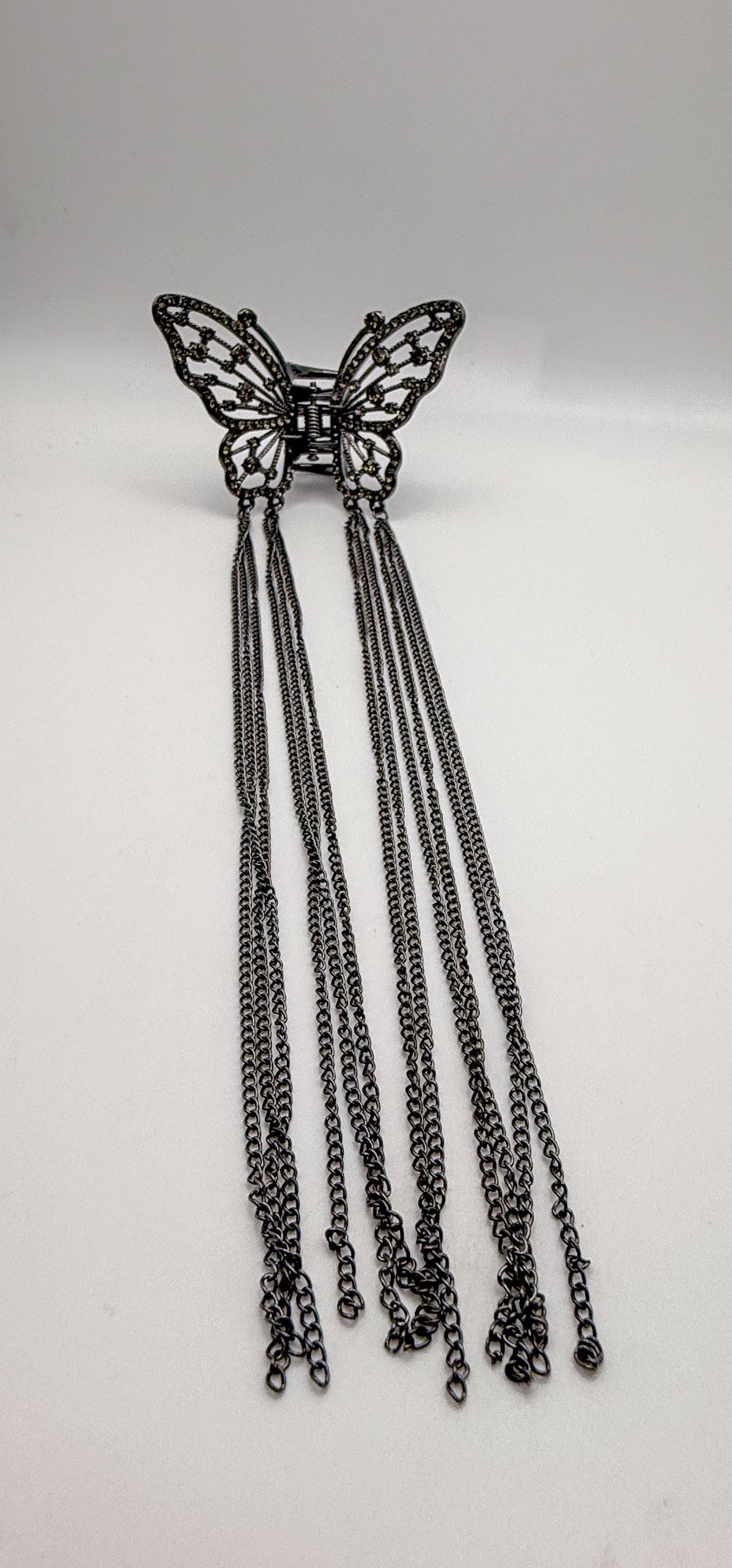 Small Black Butterfly Metal Hair Clip