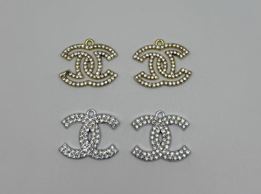 Big Gold & Silver CC Designer DIY Charm Pendants