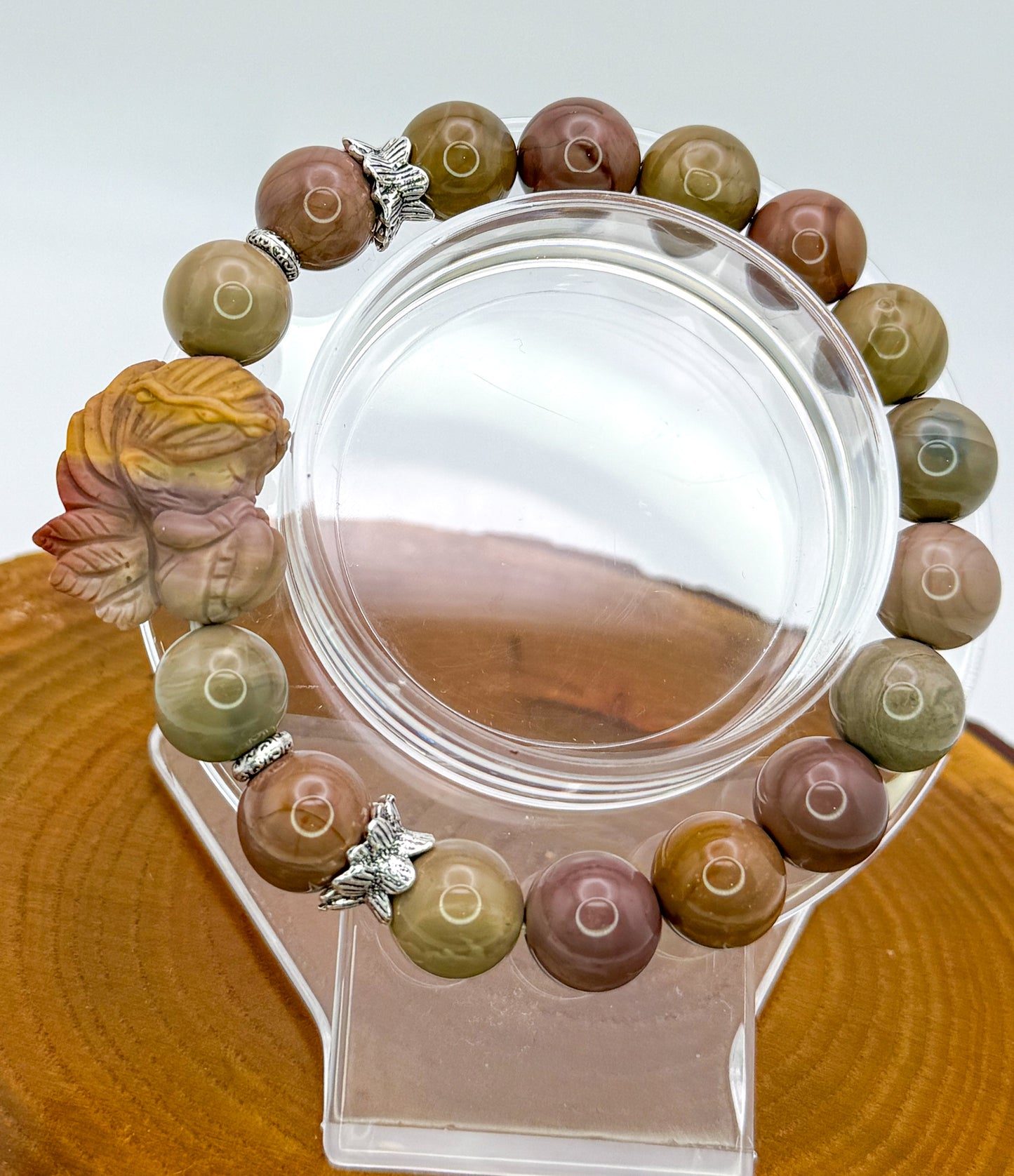 Natural Alashan Agate Sleeping Fairy Adjustable Stretch Bracelets- 3 Different Styles