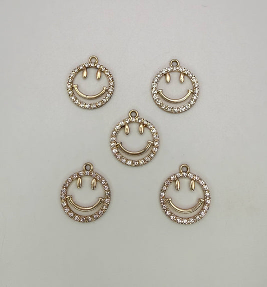 Gold Smiley Face DIY Charms