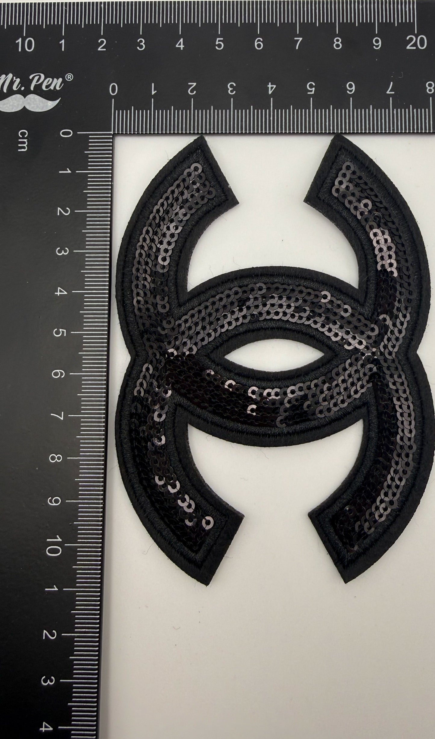 Medium Sized Black & White CC Designer Fabric DIY Glue On Sew on