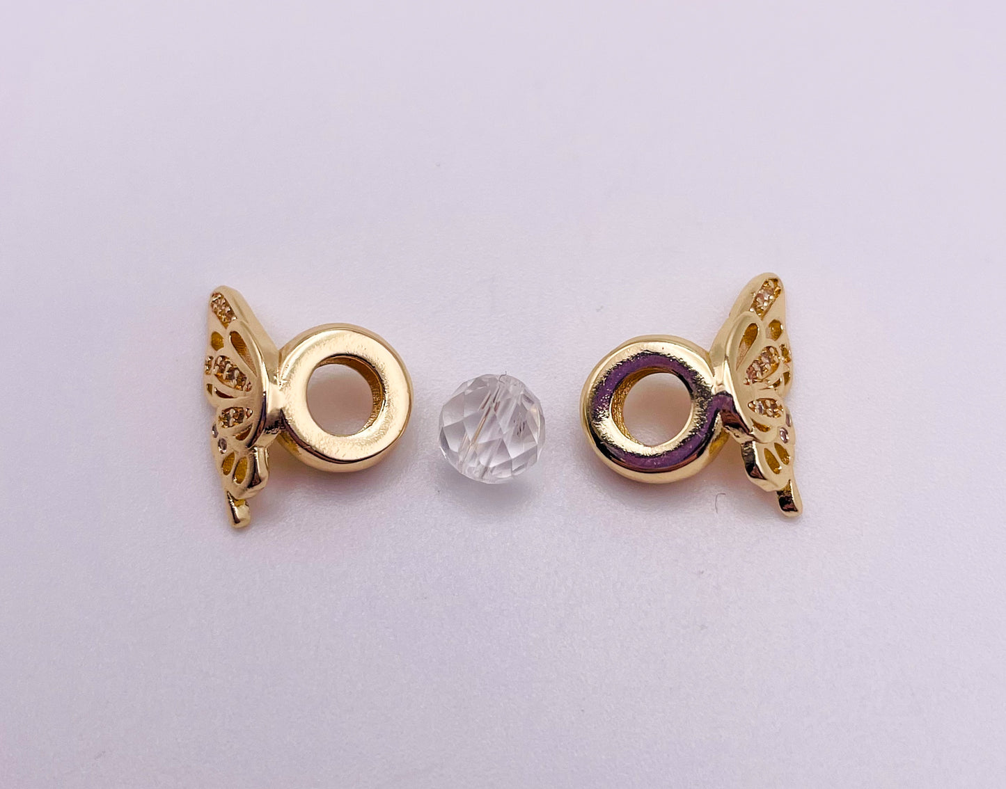 Gold or Silver Butterfly Spacer Charm Beads