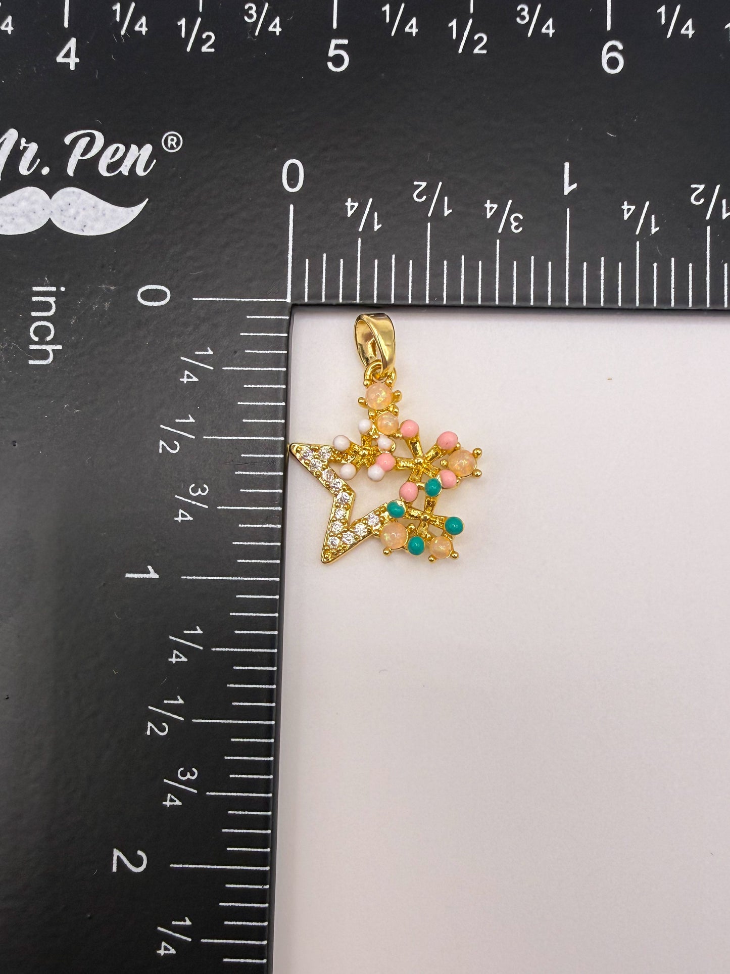 Fancy Gold Star Charm Pendant