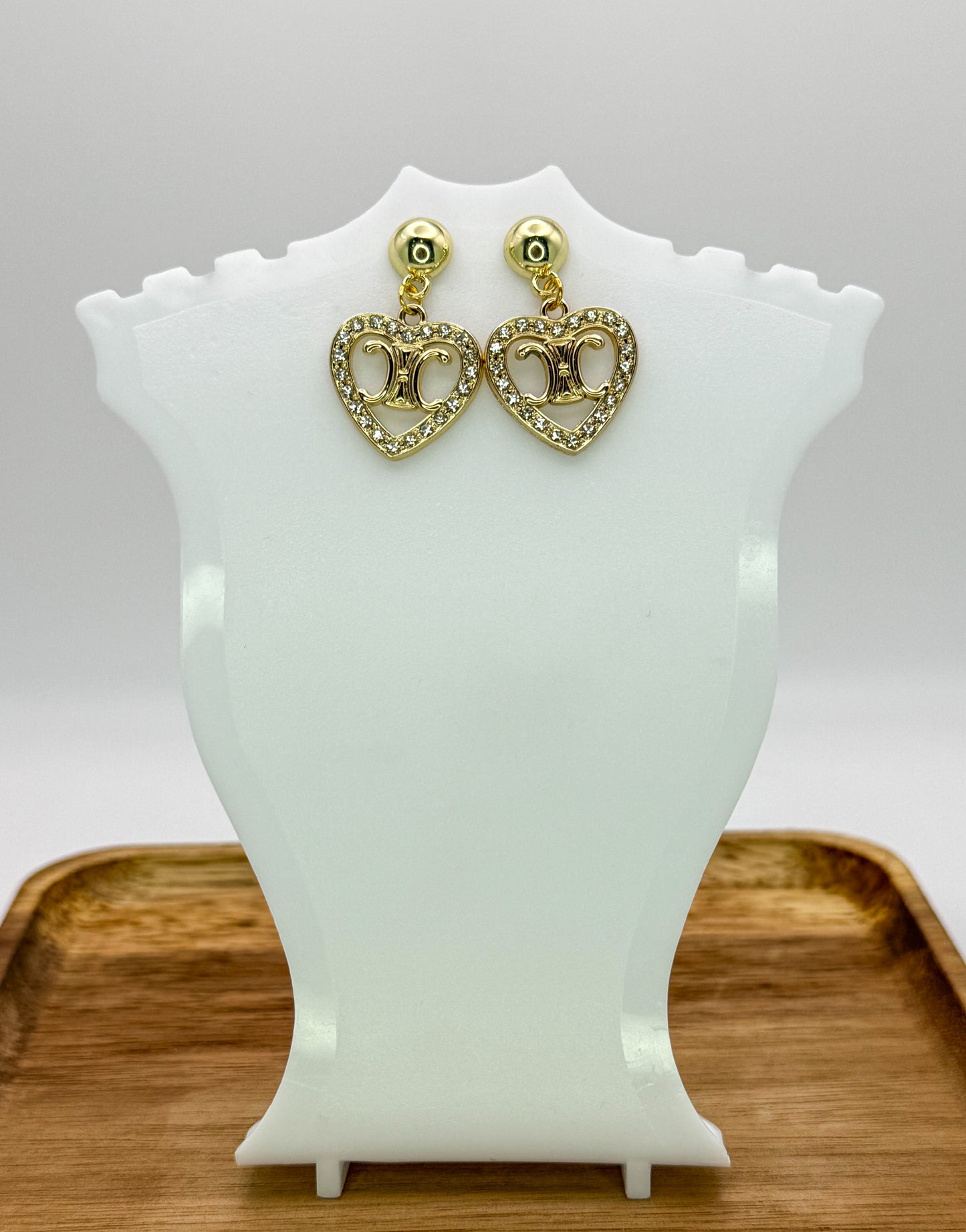 Designer Gold Stud Dangle Earrings