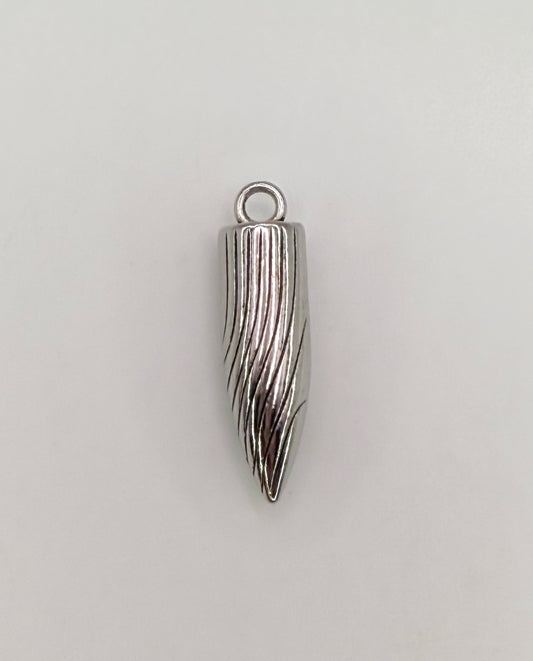 Silver Wooden Bullet DIY Pendant