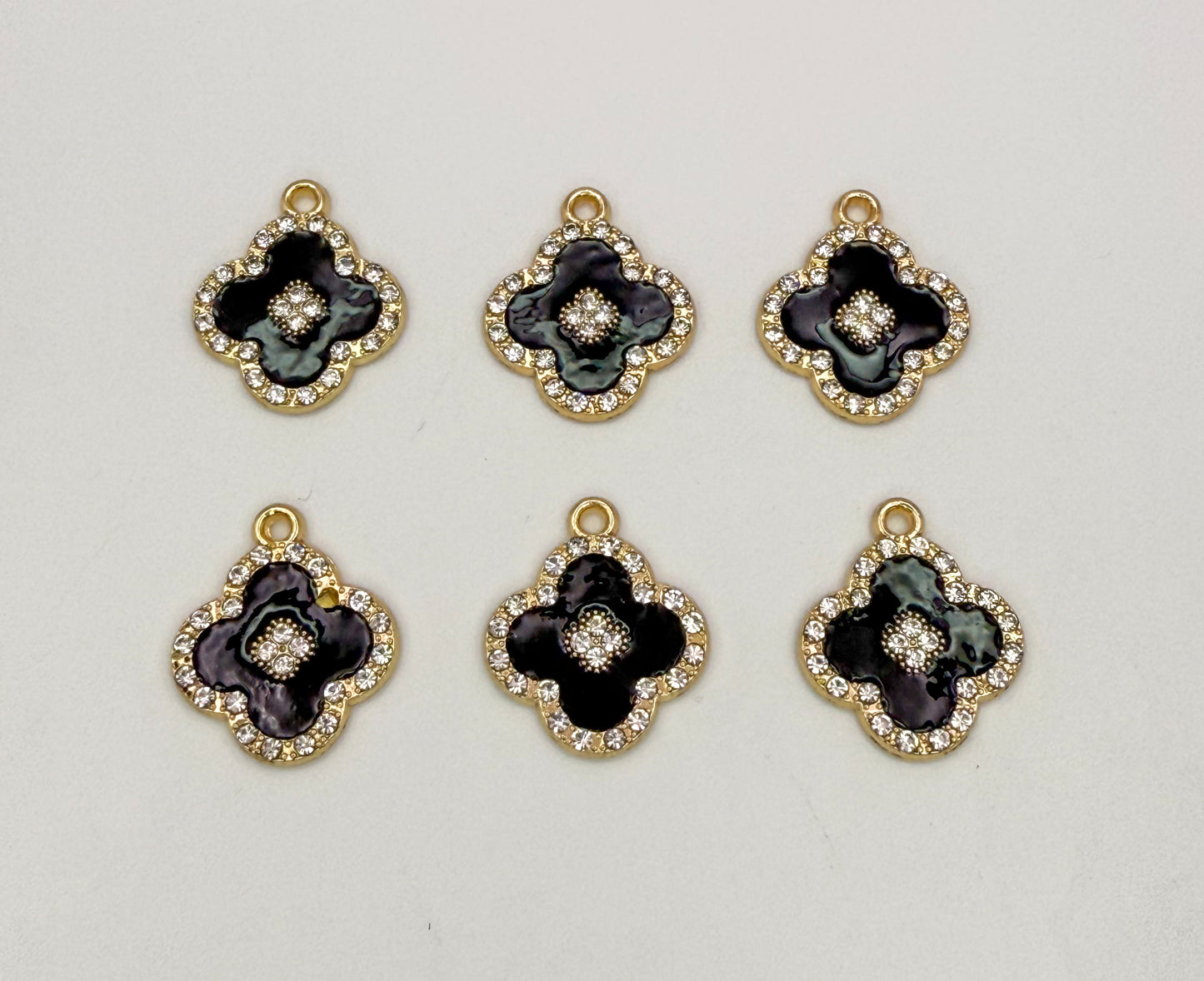 Black & Gold Clover DIY Charms