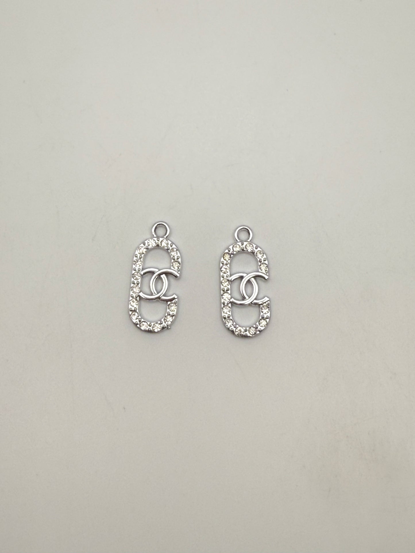 Gold and Silver Oval CC Designer DIY Charms