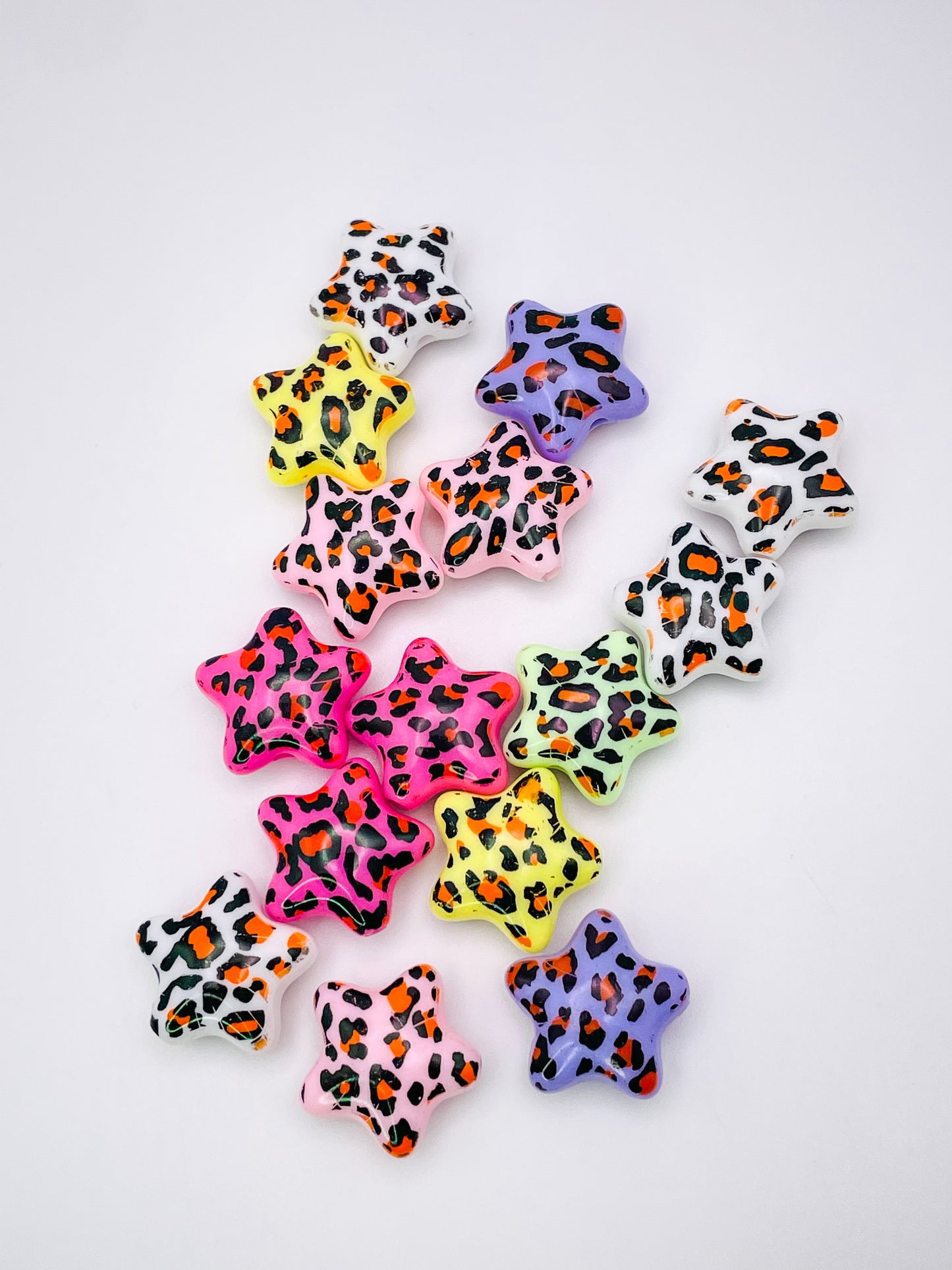 Acrylic Colorful Leopard Print Star Pen/DIY Beads