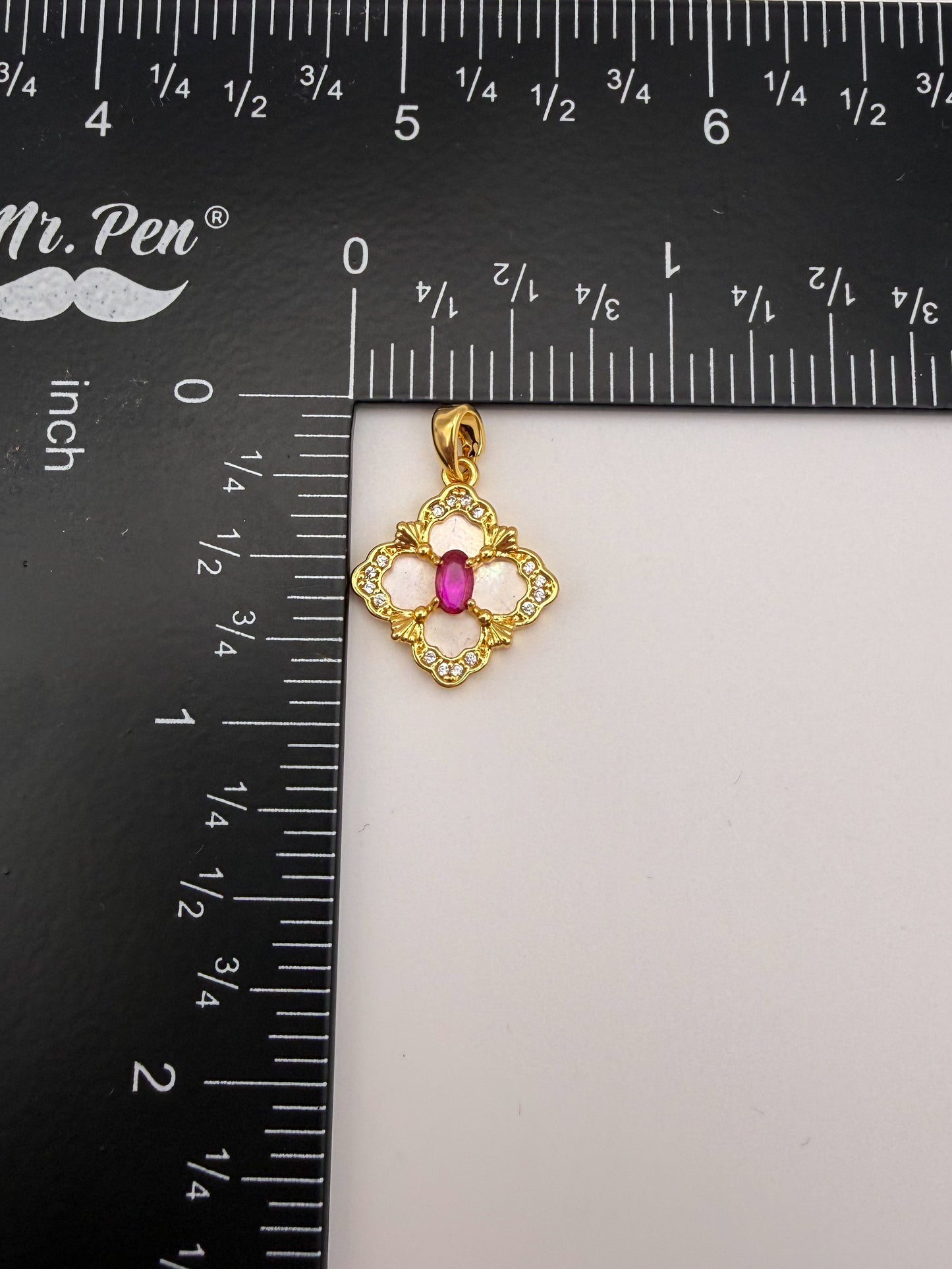 Gold Mother of Pearl Shell Clover Charms