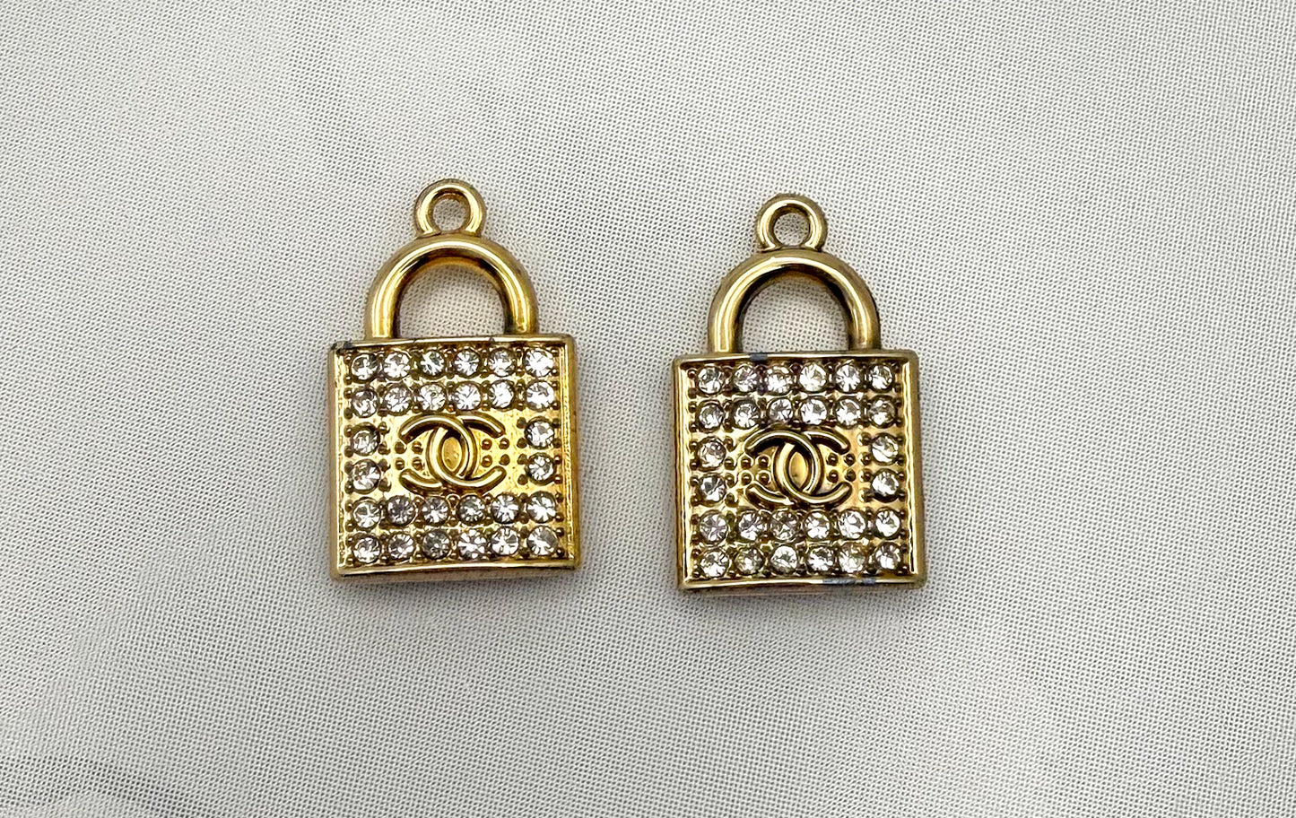 CC Rhinestone Lock Metal Charms
