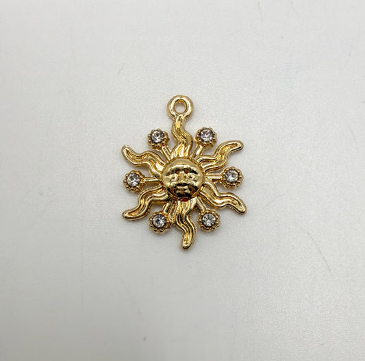 Gold Face of the Sun DIY Metal Charms