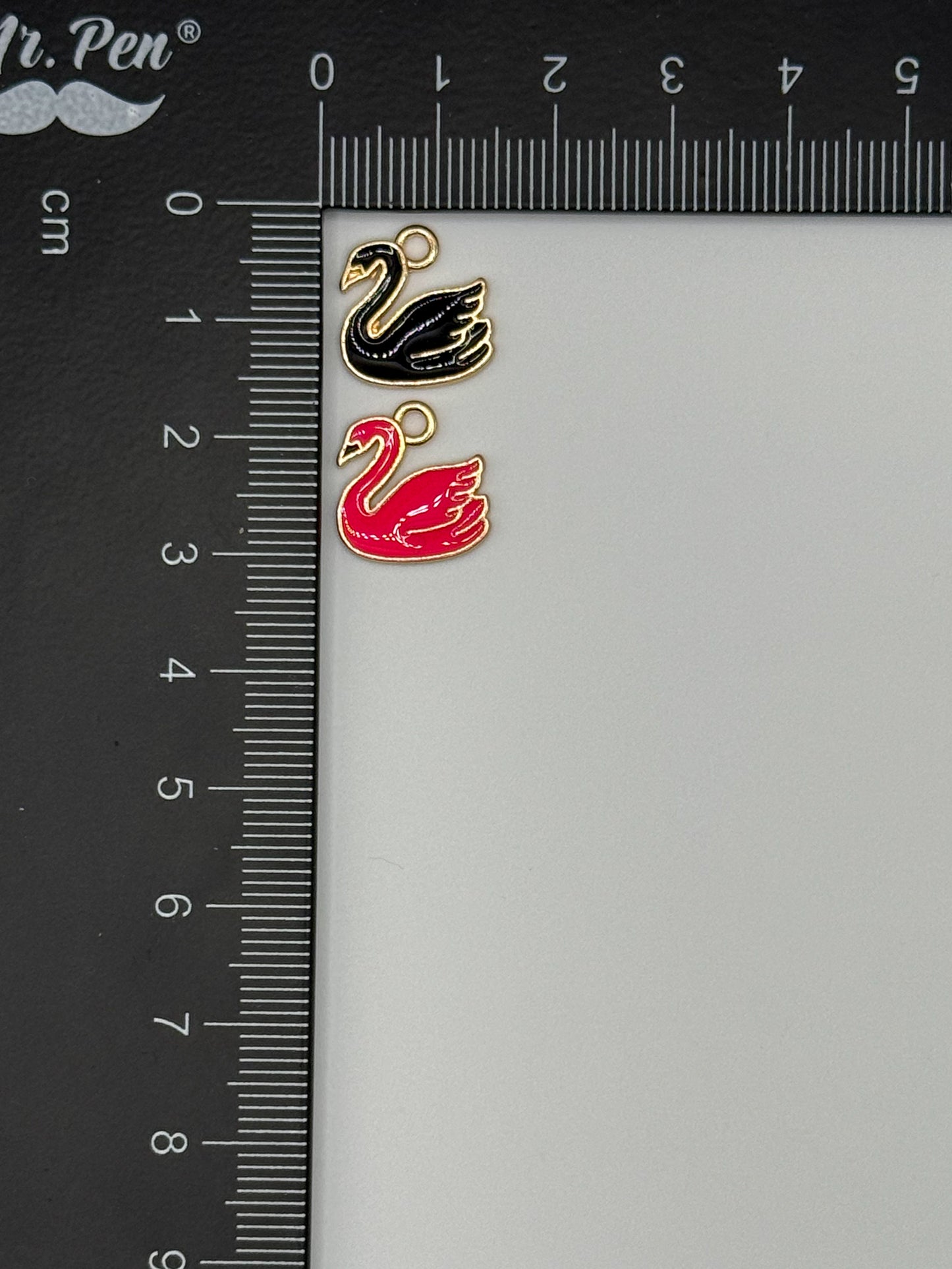 Black & Pink Swan Metal DIY Charm Set