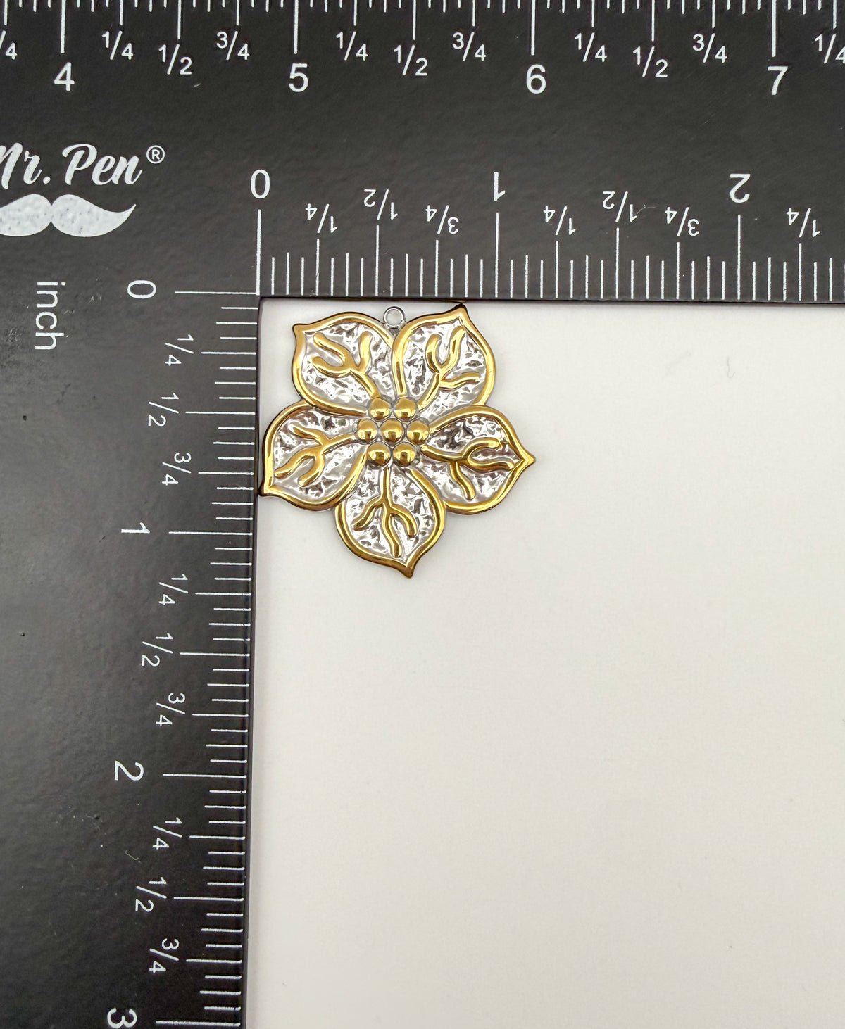 Mixed Metal Stainless Steel Tropical Flower Charm Pendant DIY