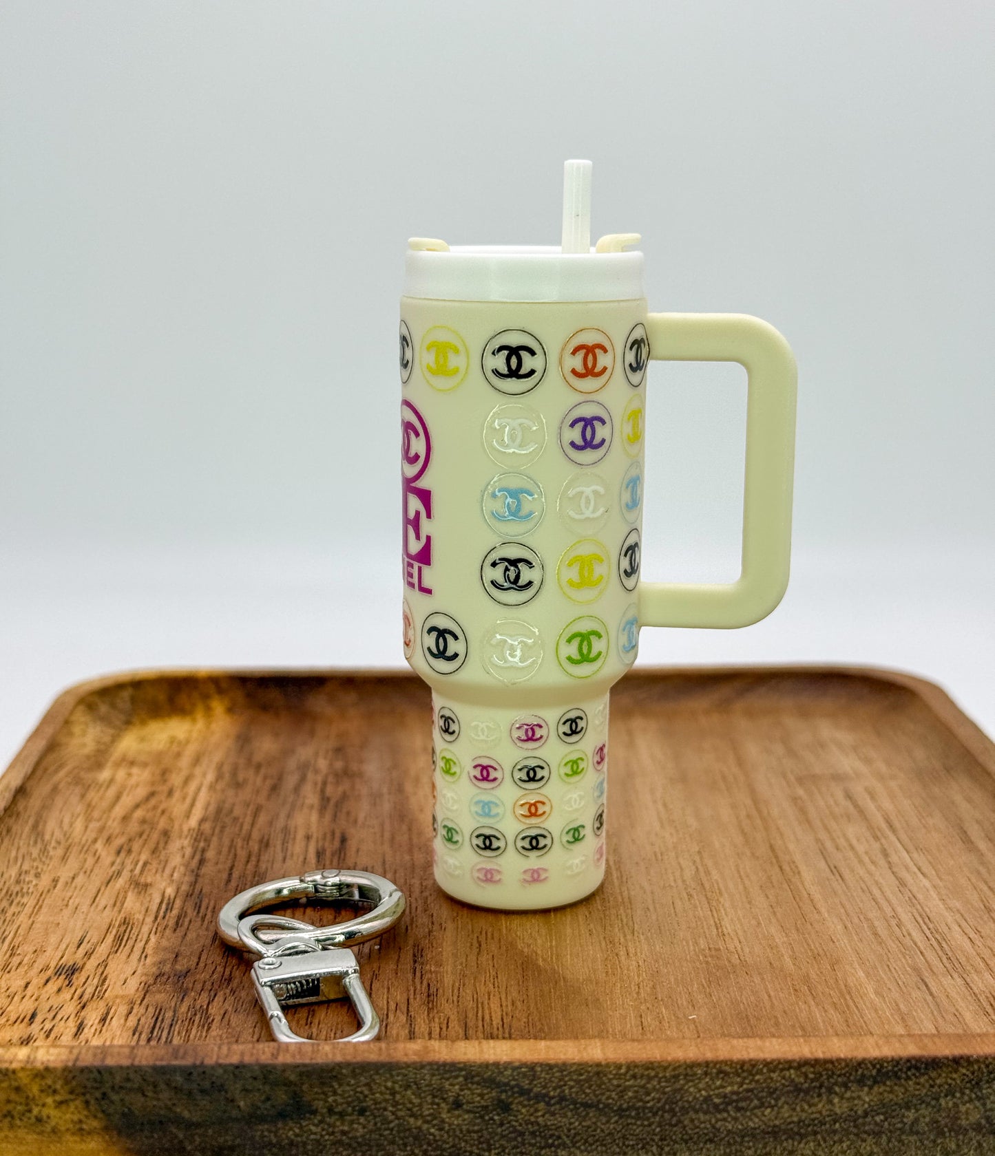 Designer Lipstick Holder Tumbler Cup Key Chain- LV, CC