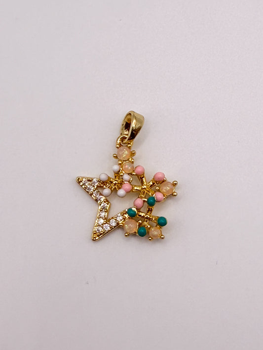 Fancy Gold Star Charm Pendant