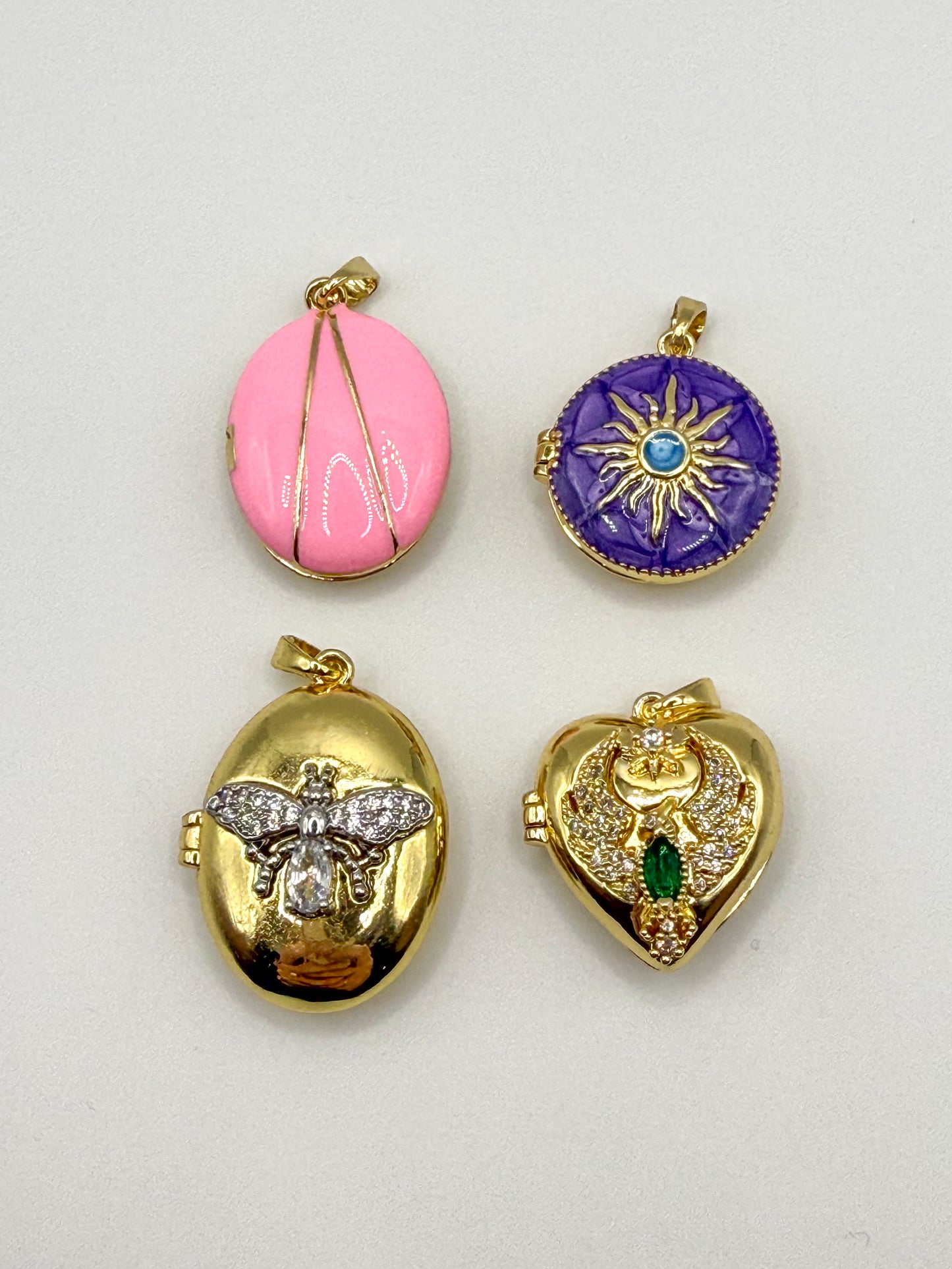 Variety of Gold Locket Charm Pendants