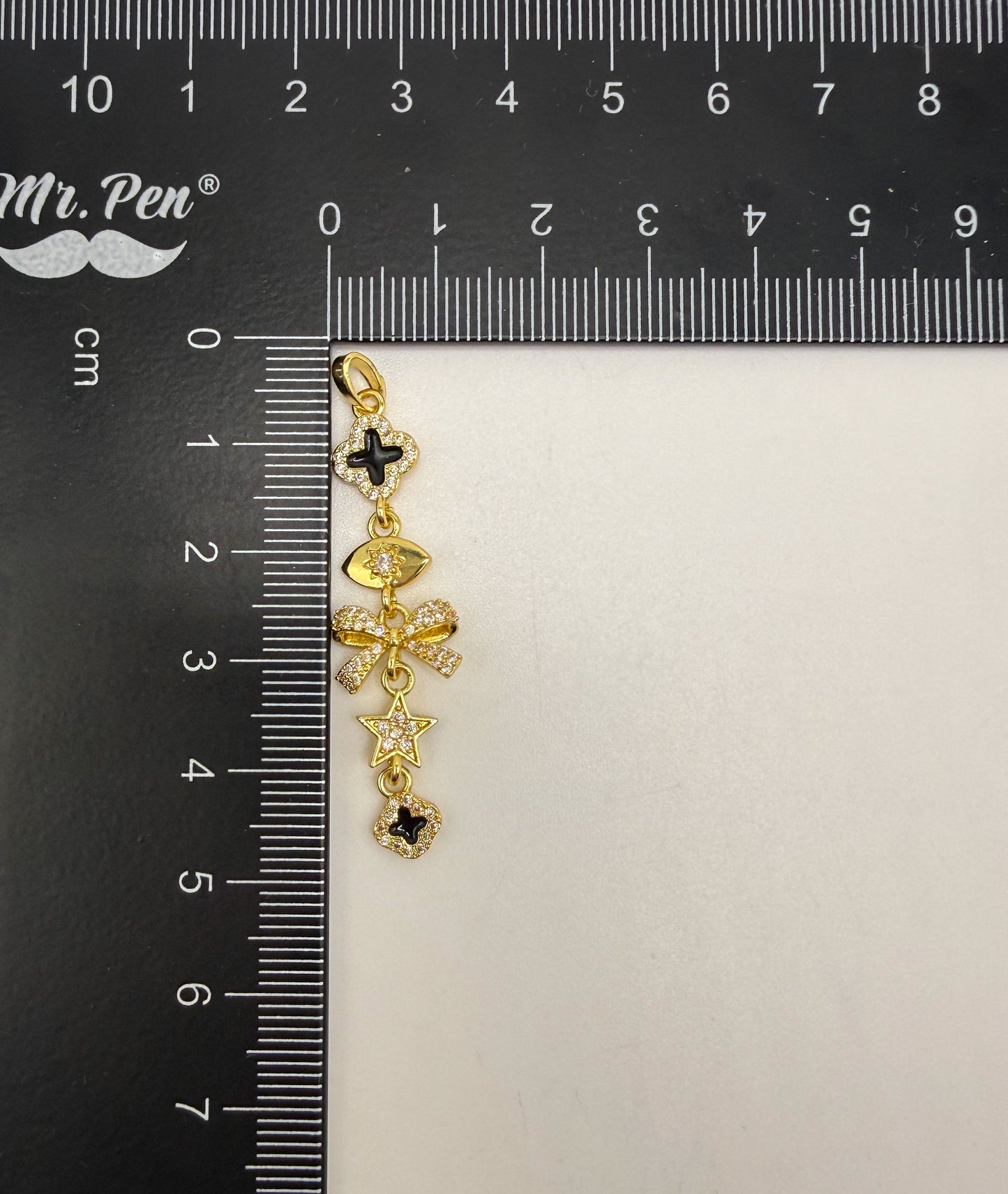 Gold & Silver Clover Dangling Charms Pendant