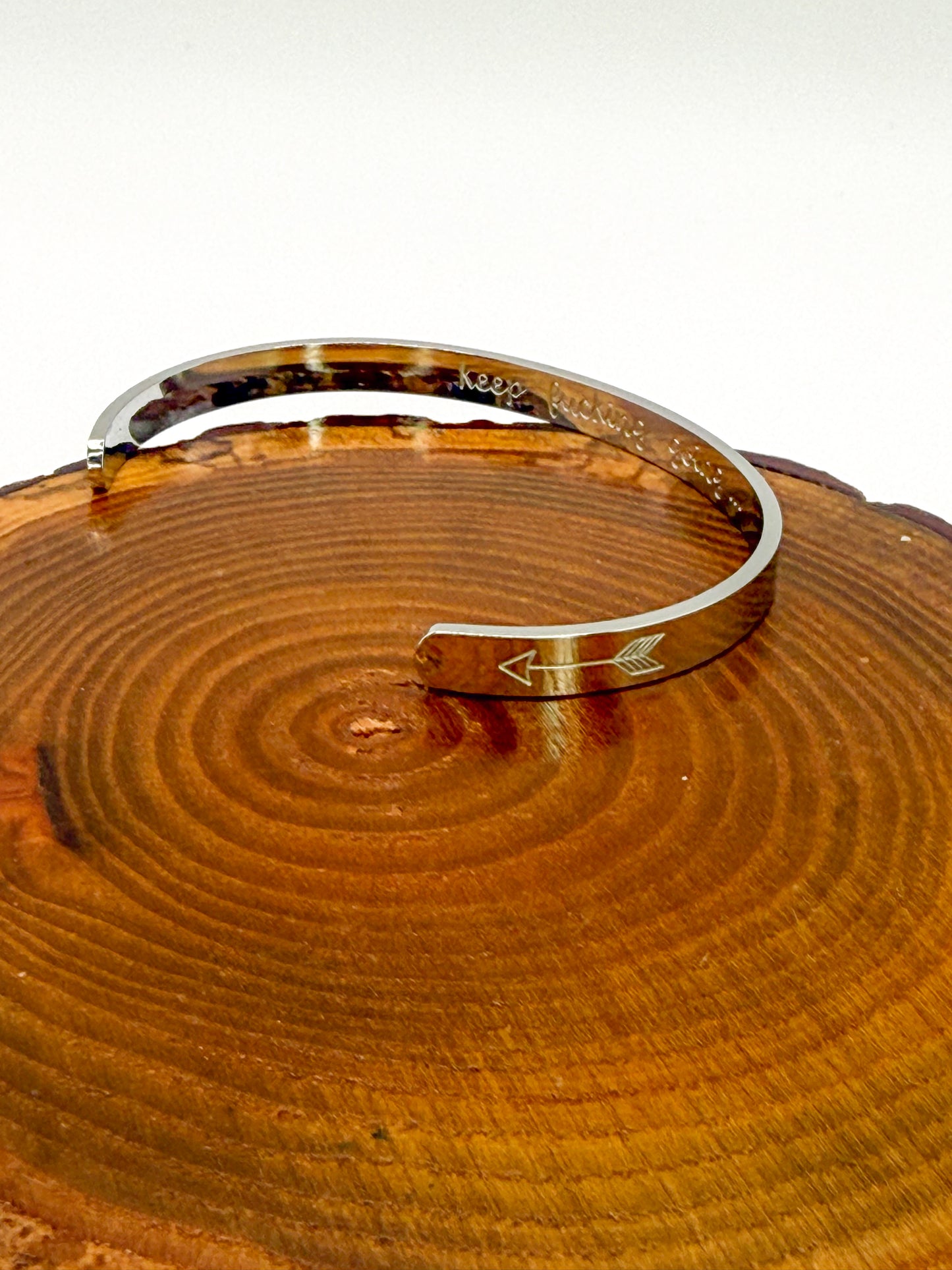 Stainless Steel “Keep F**king Going…” Cuff Bangle Bracelet