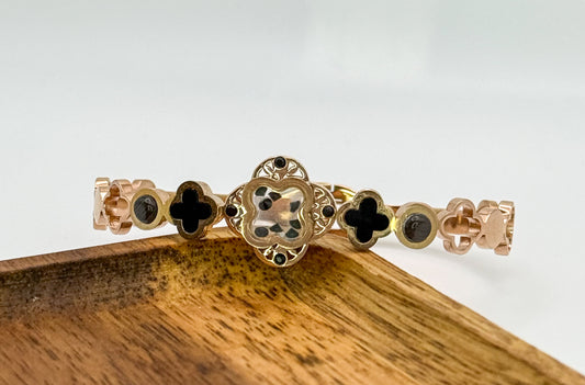 Rose Gold LV Clovers Bangle Bracelets