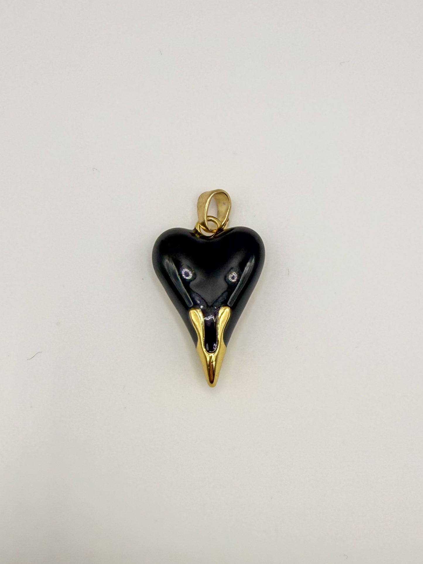 Gold Dripping Heart Gold Metal Pendant