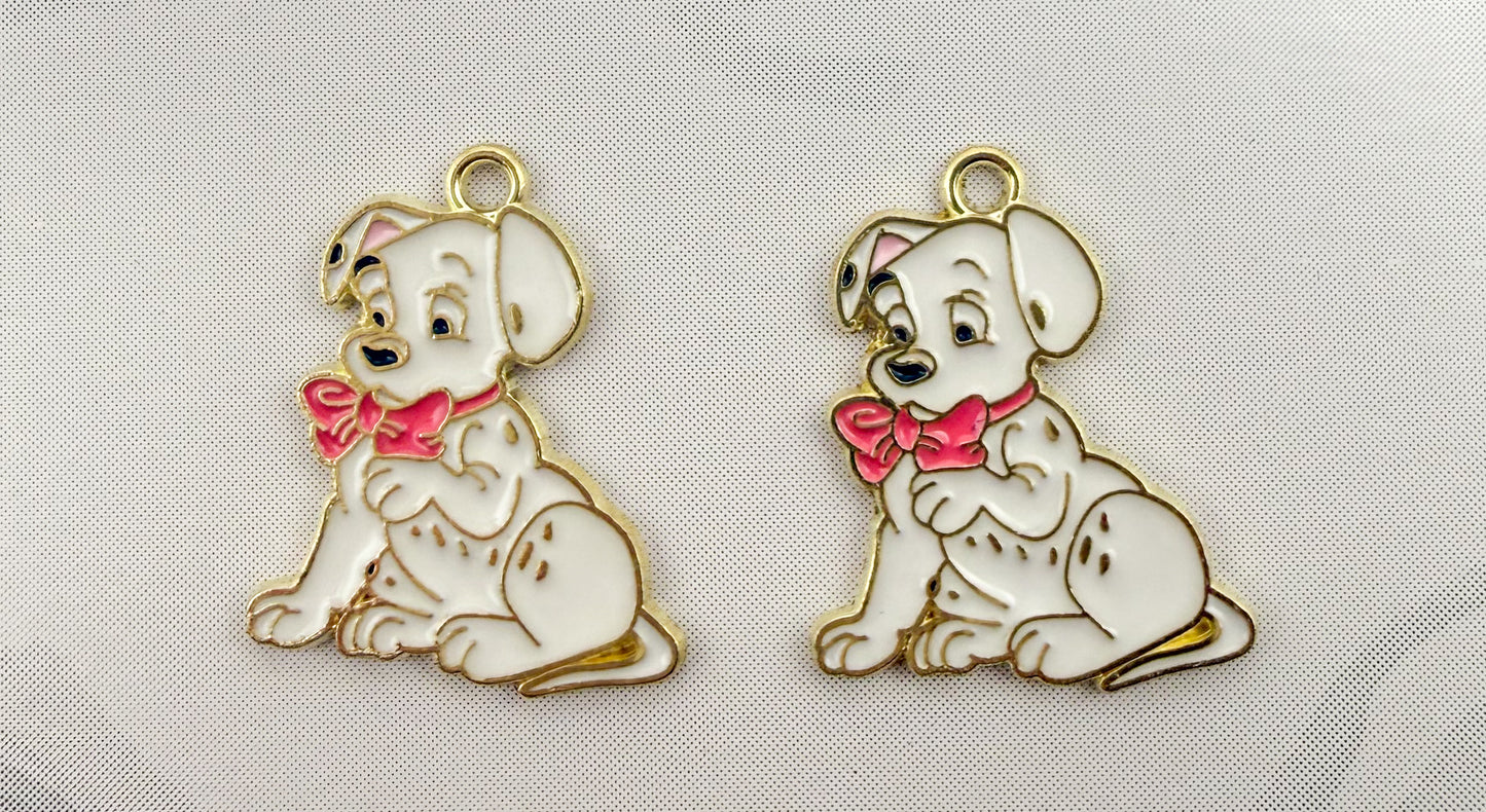 Dalmatian’s Gold Enamel Metal Charms