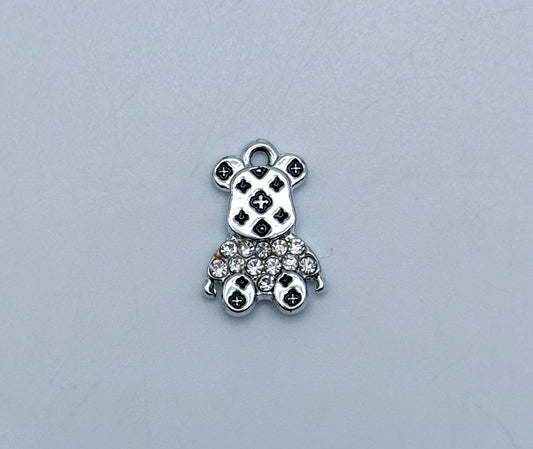 Silver LV Inspired Bear DIY Metal Charm