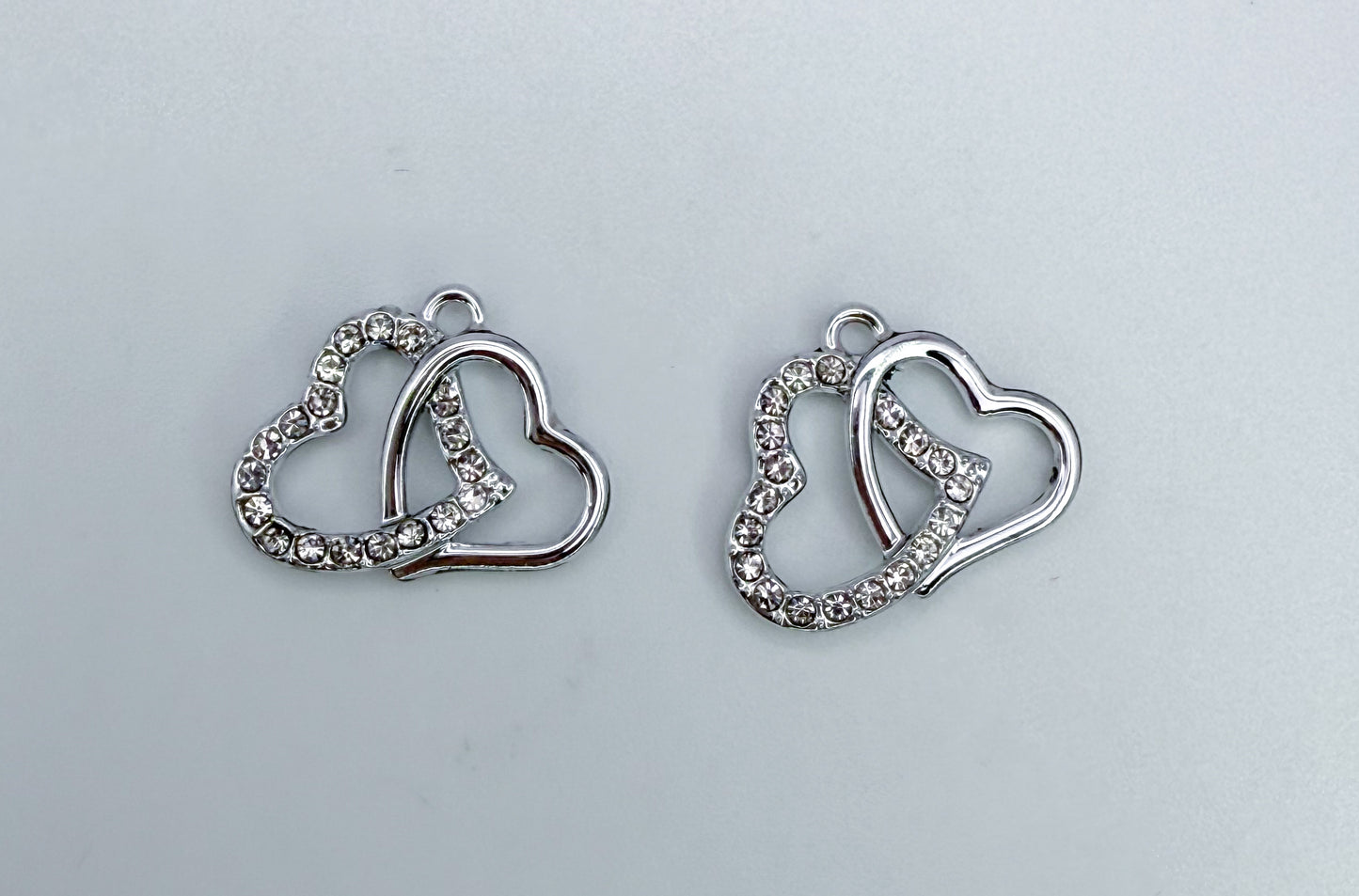 Two Linked Heart DIY Charms