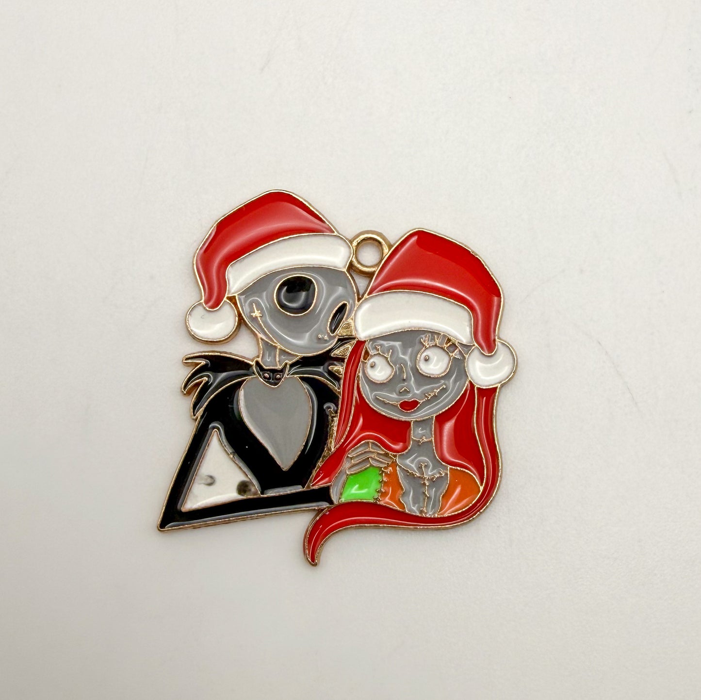 Jack & Sally Christmas Gold Metal Charms