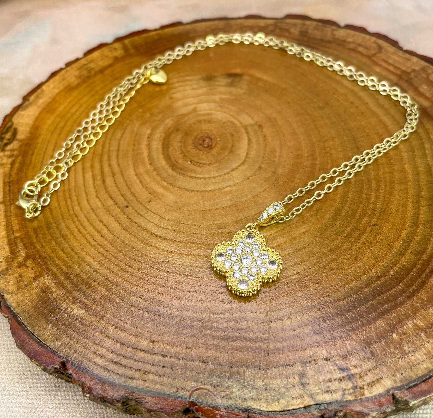 Luxury Lucky Clover 16k Gold Filled Necklaces