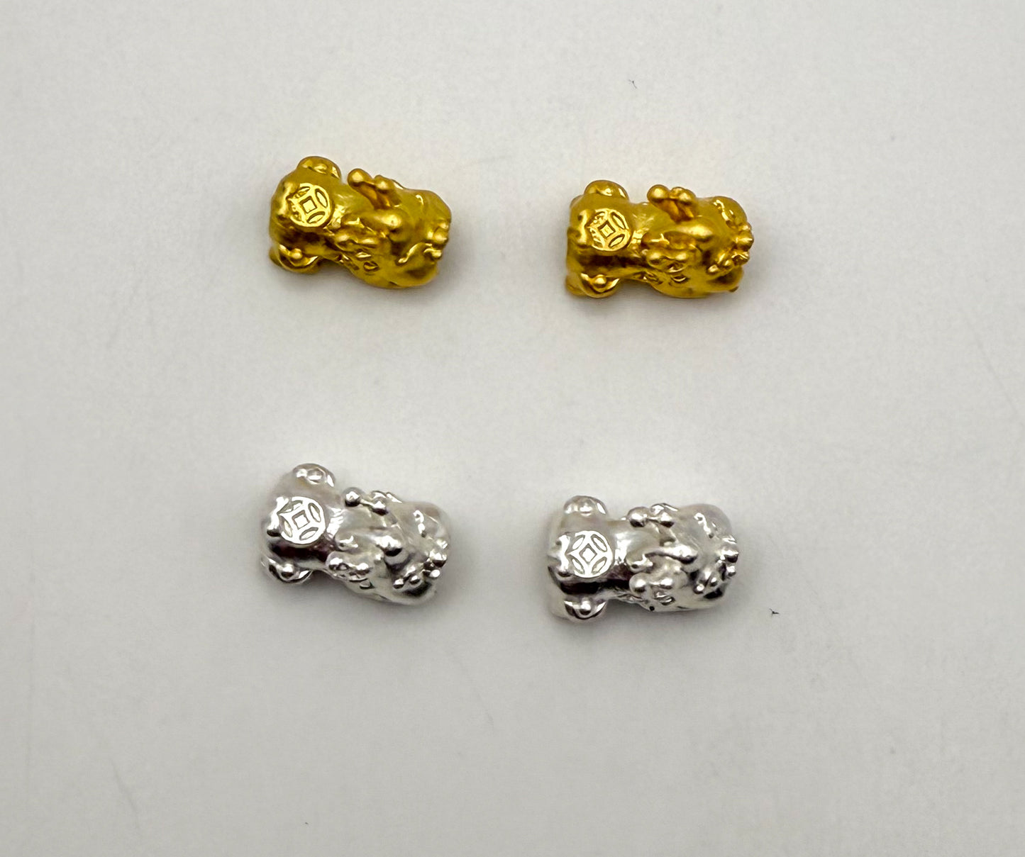 Gold & Silver Pixiu Spacer Charm 3D Bead