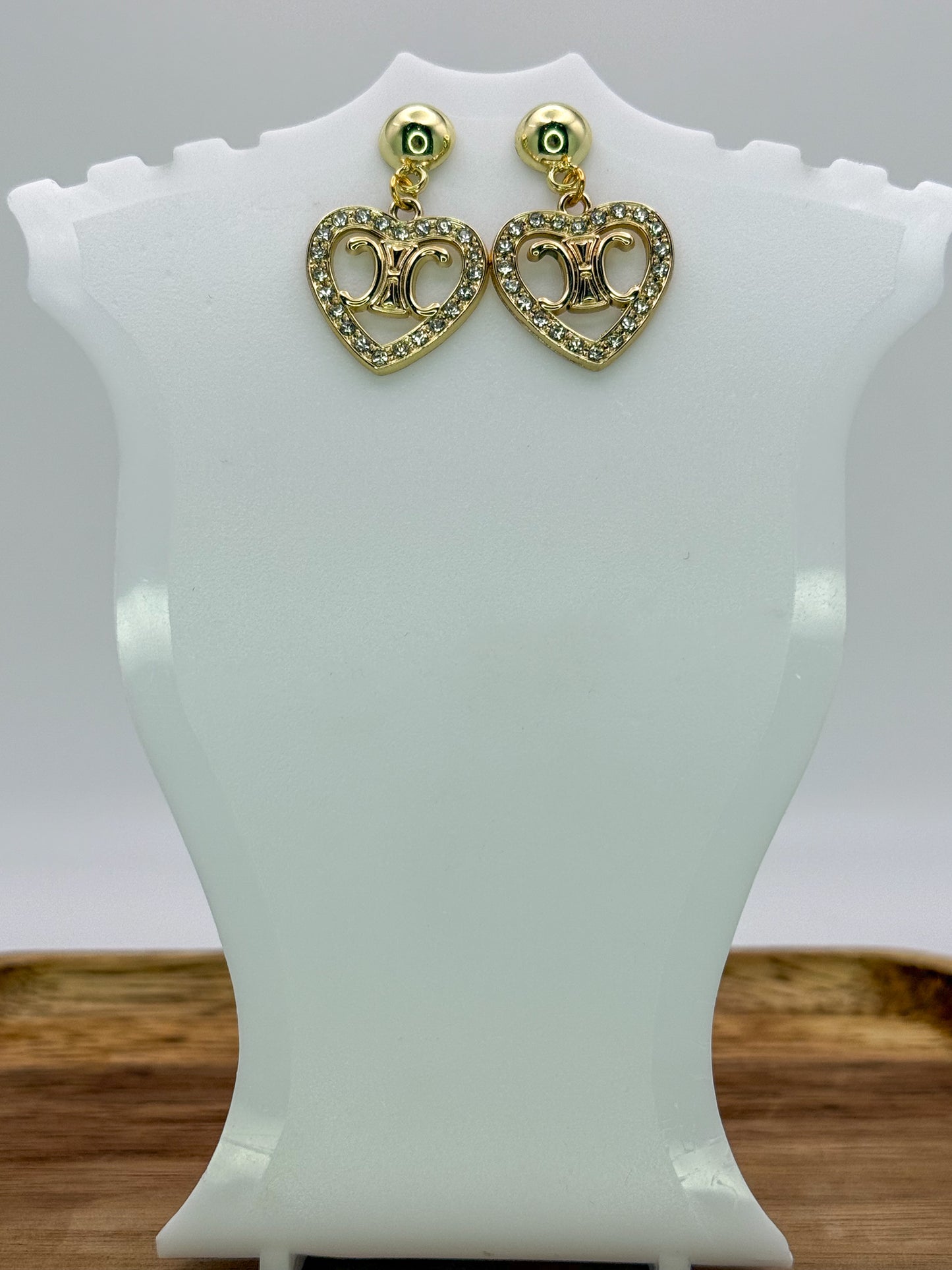 Designer Gold Stud Dangle Earrings