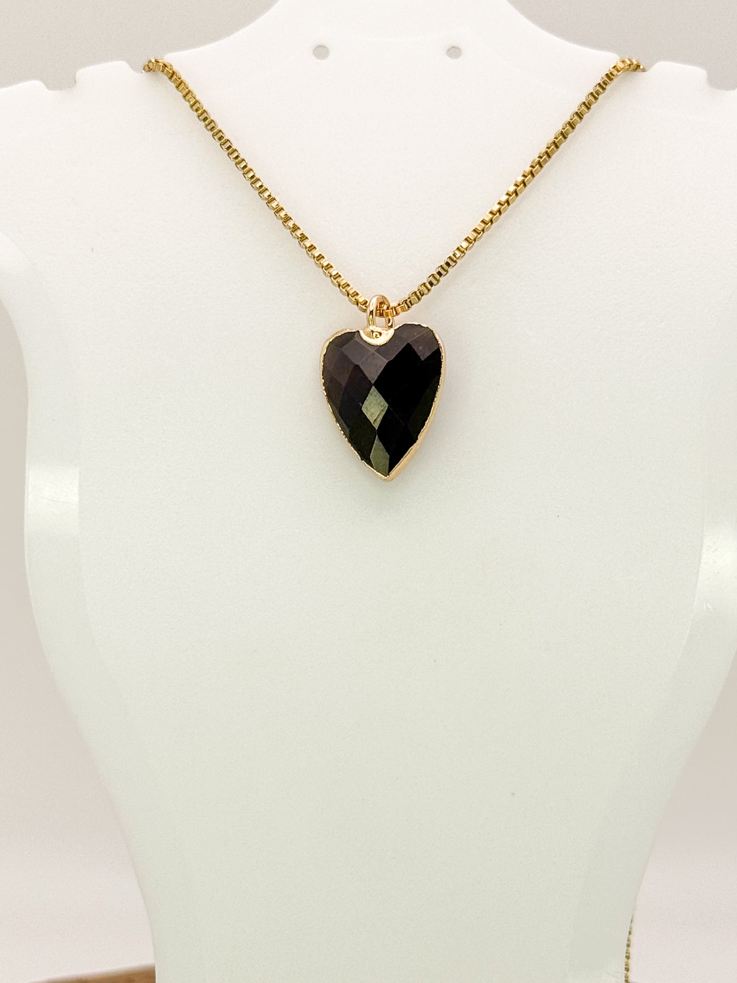 Arrow Head Heart Pendant Gold Stainless Steel Necklace