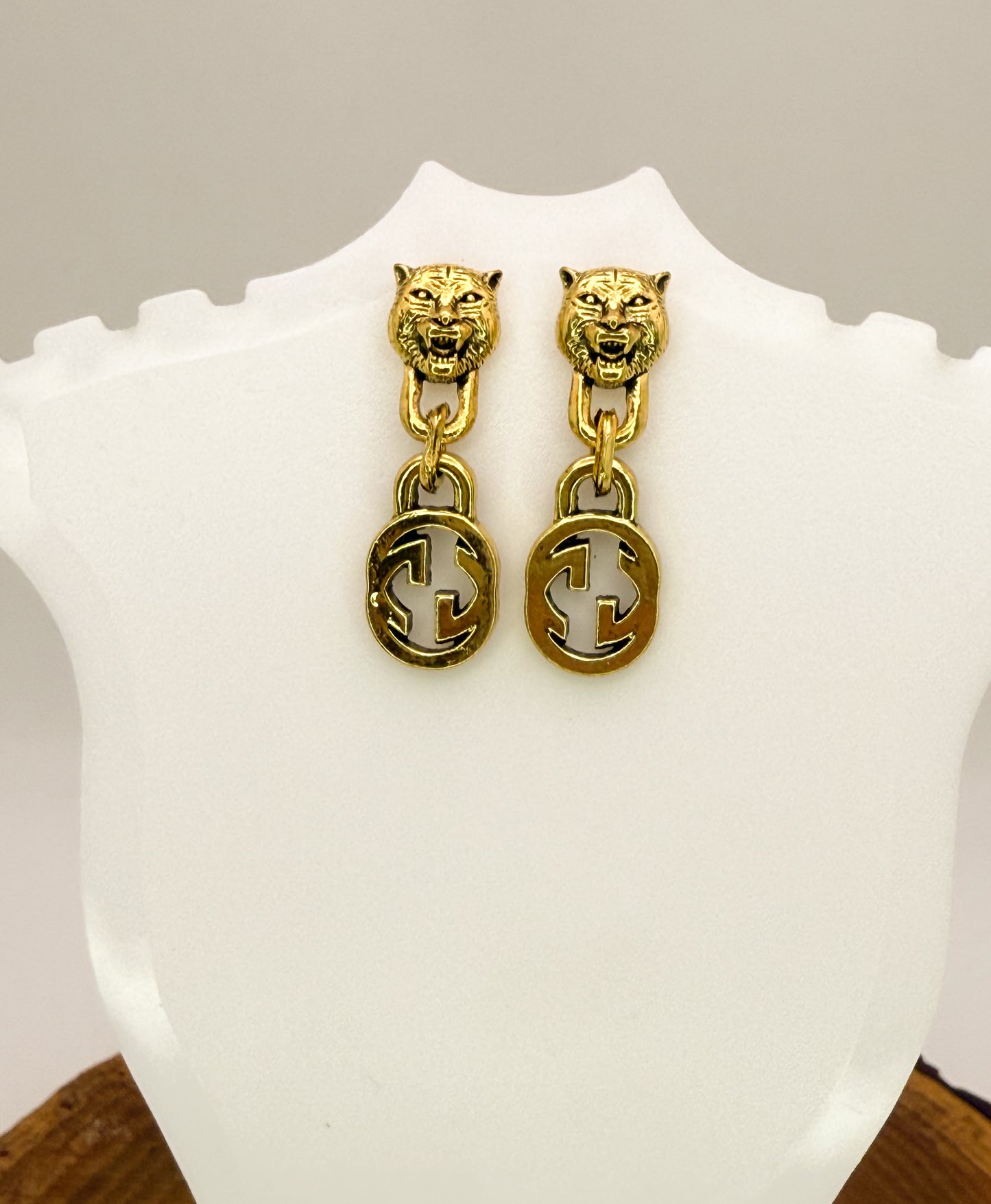 Gold GG Stud Dangle Earrings