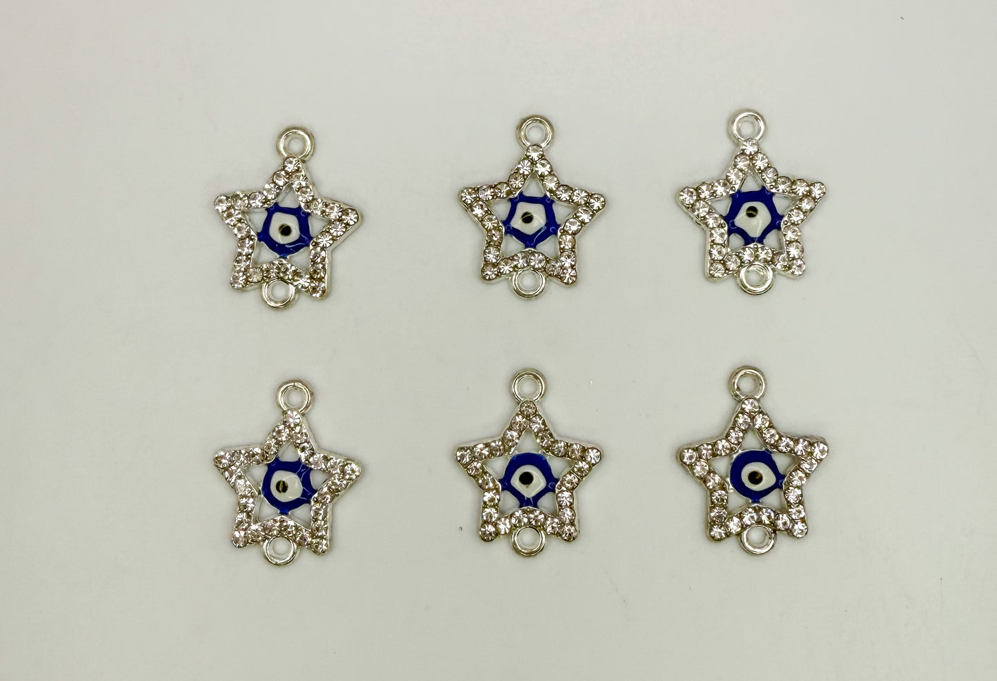 Silver Evil Eye Connector DIY Charms