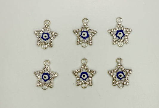 Silver Evil Eye Connector DIY Charms