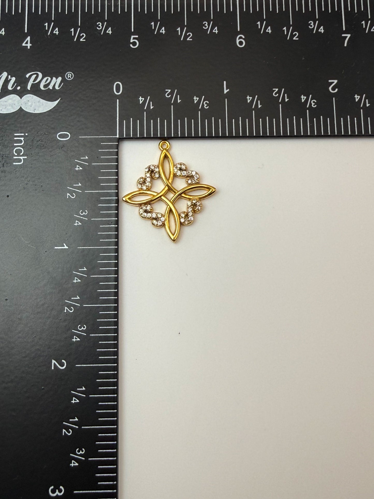 Stainless Steel Gold Statement Emblem Charm Pendant