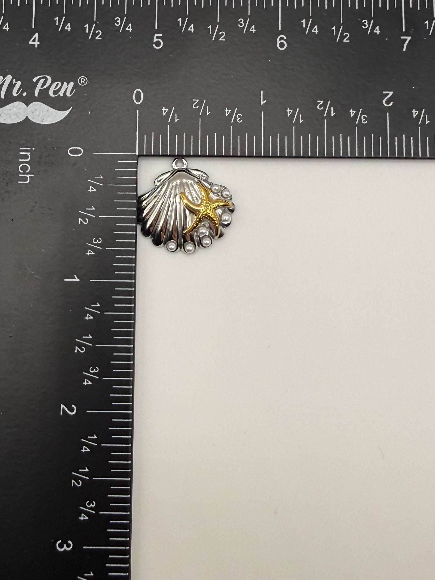 HQ Mixed Metal Ocean Shell Charm Pendant