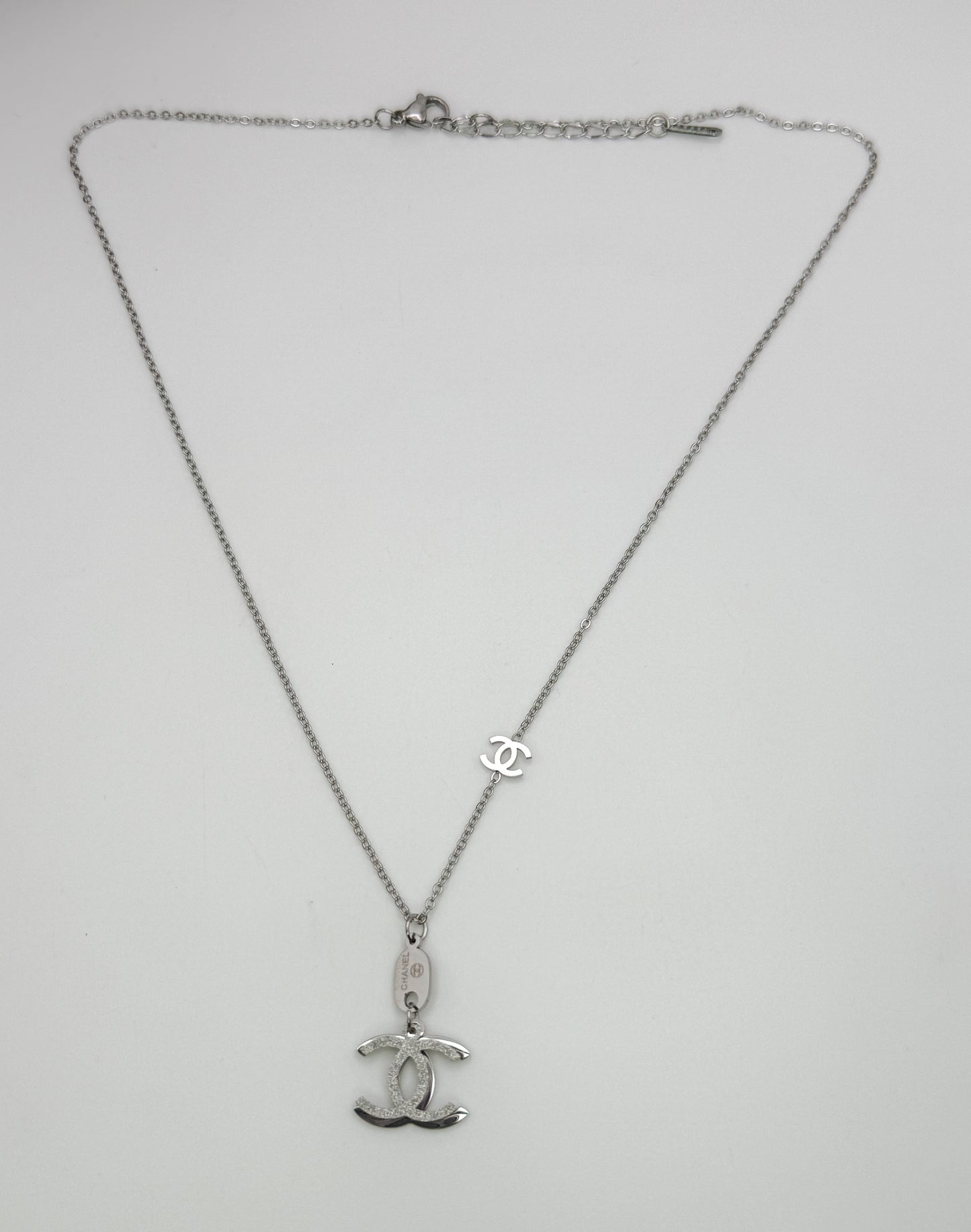 CC Silver Stainless Steel Adjustable Necklace