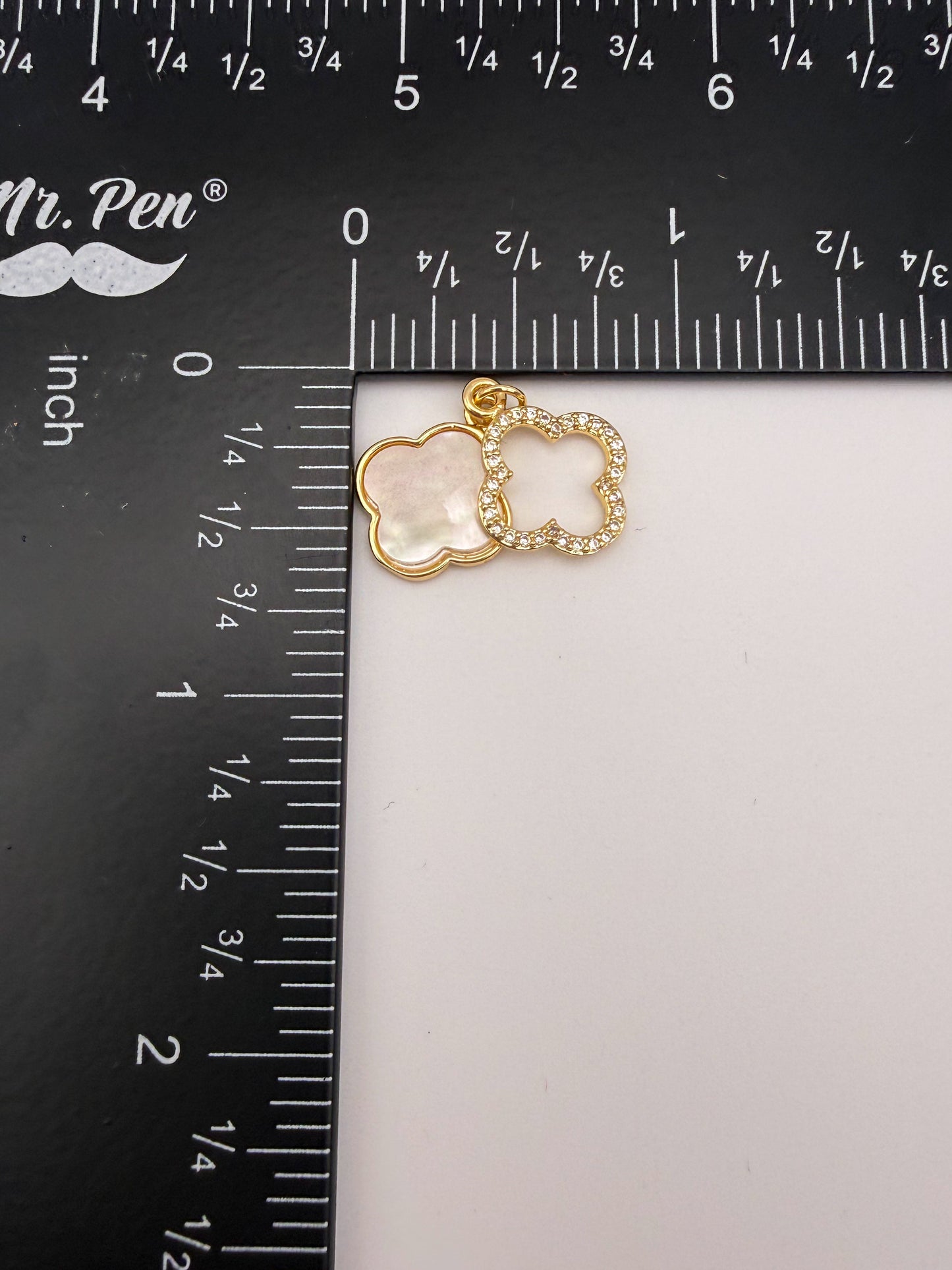 Gold Mother of Pearl Shell Clover Charms