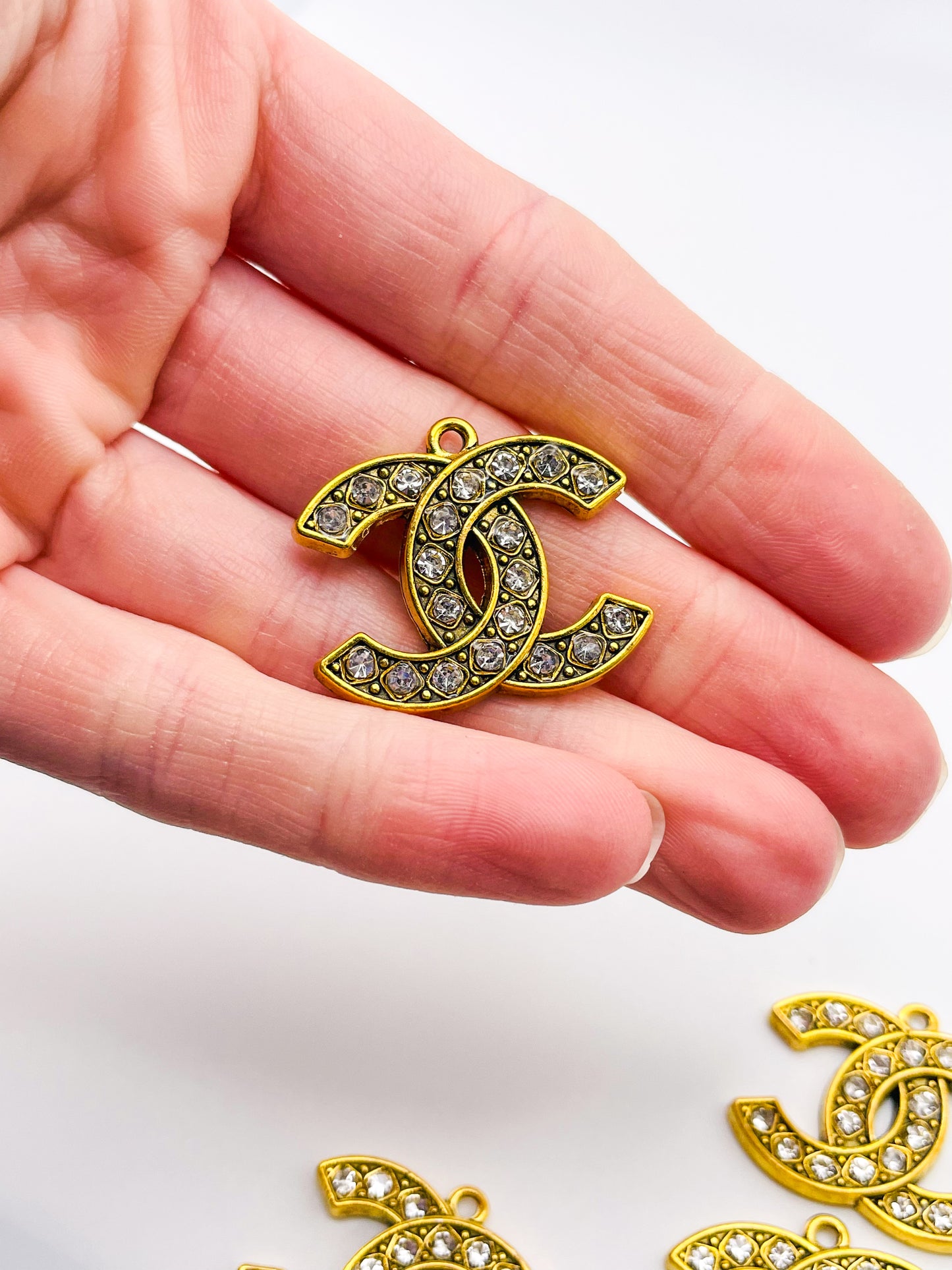 High Quality Gold Zircon CC Charms