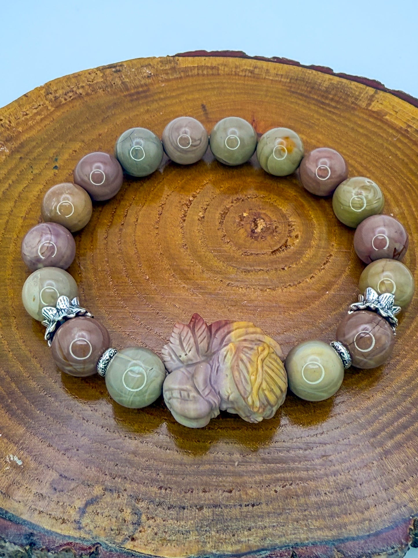 Natural Alashan Agate Sleeping Fairy Adjustable Stretch Bracelets- 3 Different Styles