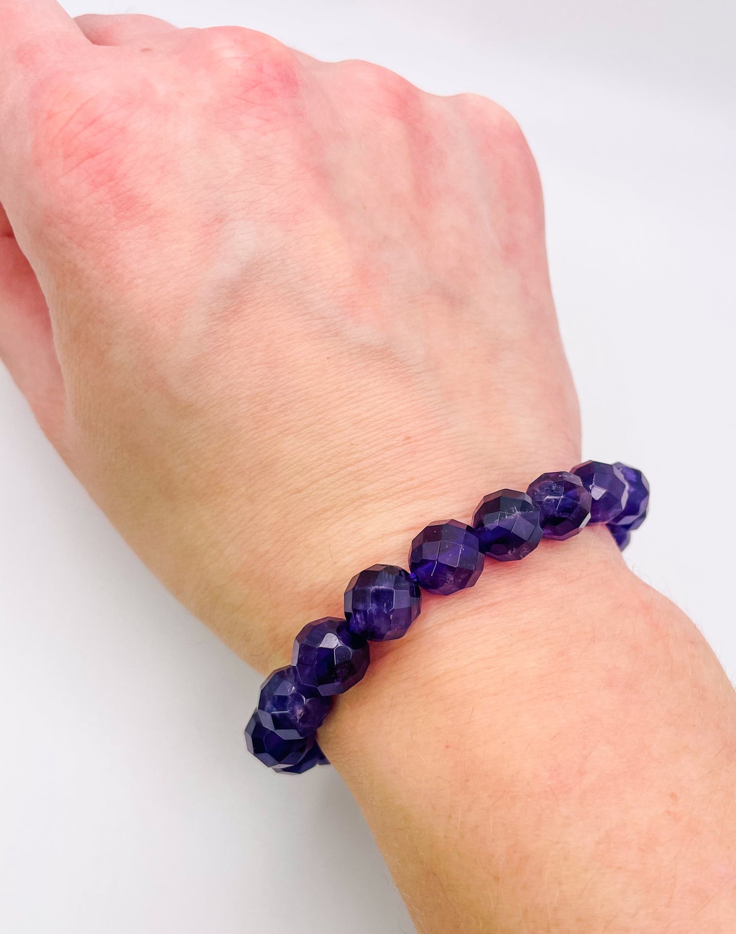 Faceted Natural Amethyst Crystal Bracelet