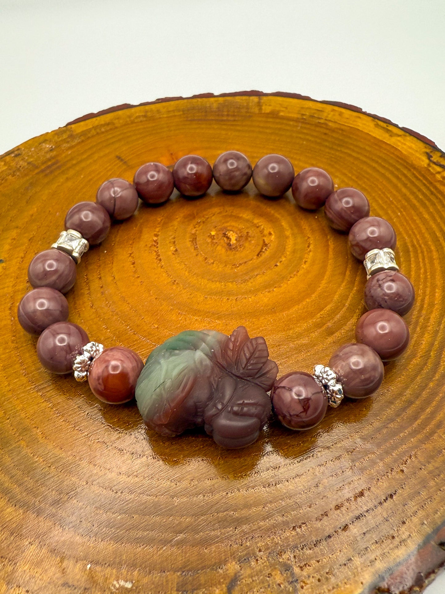 Natural Alashan Agate Sleeping Fairy Adjustable Stretch Bracelets- 3 Different Styles