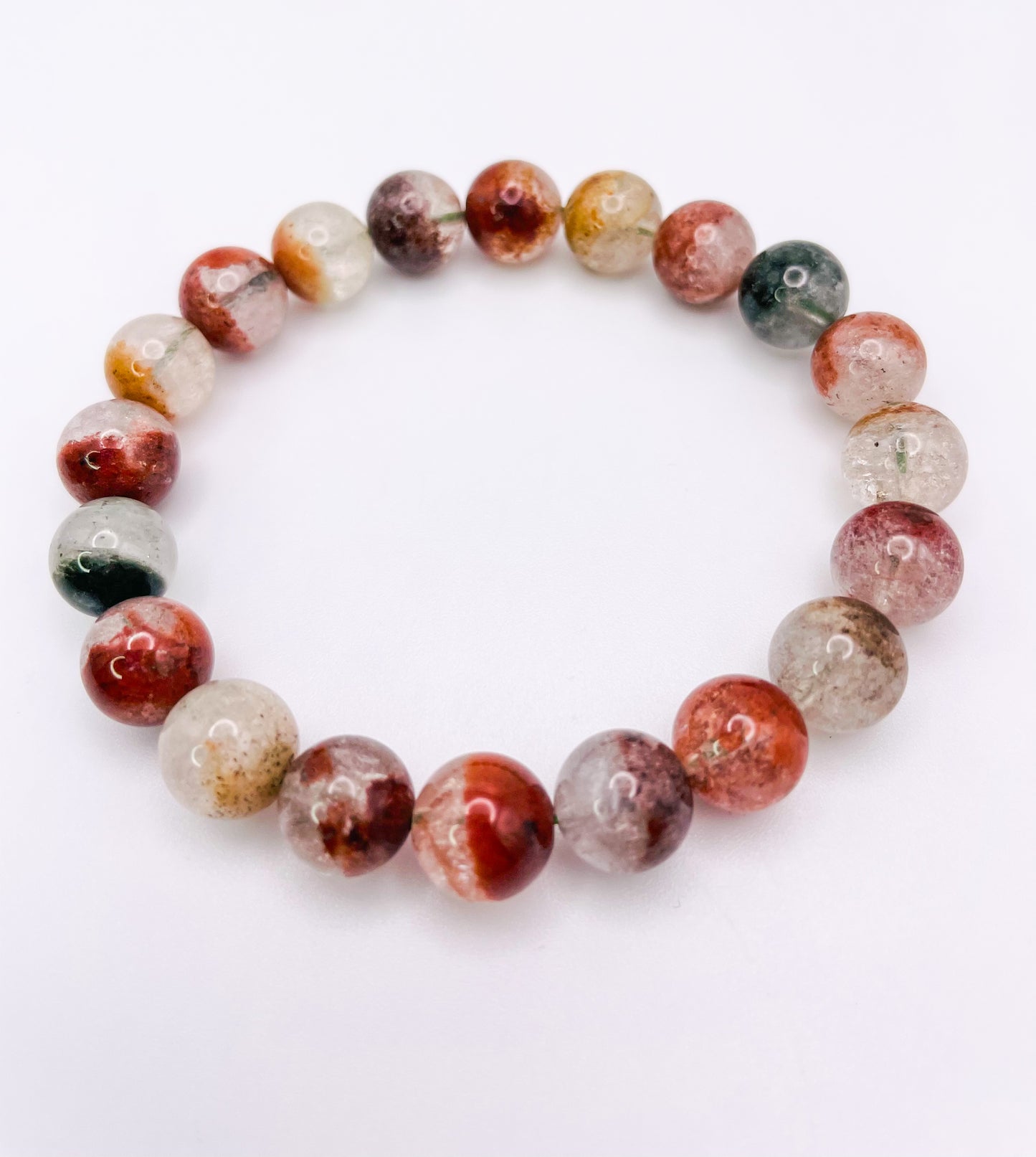 Natural Phantom Garden Quartz Crystal Bracelet