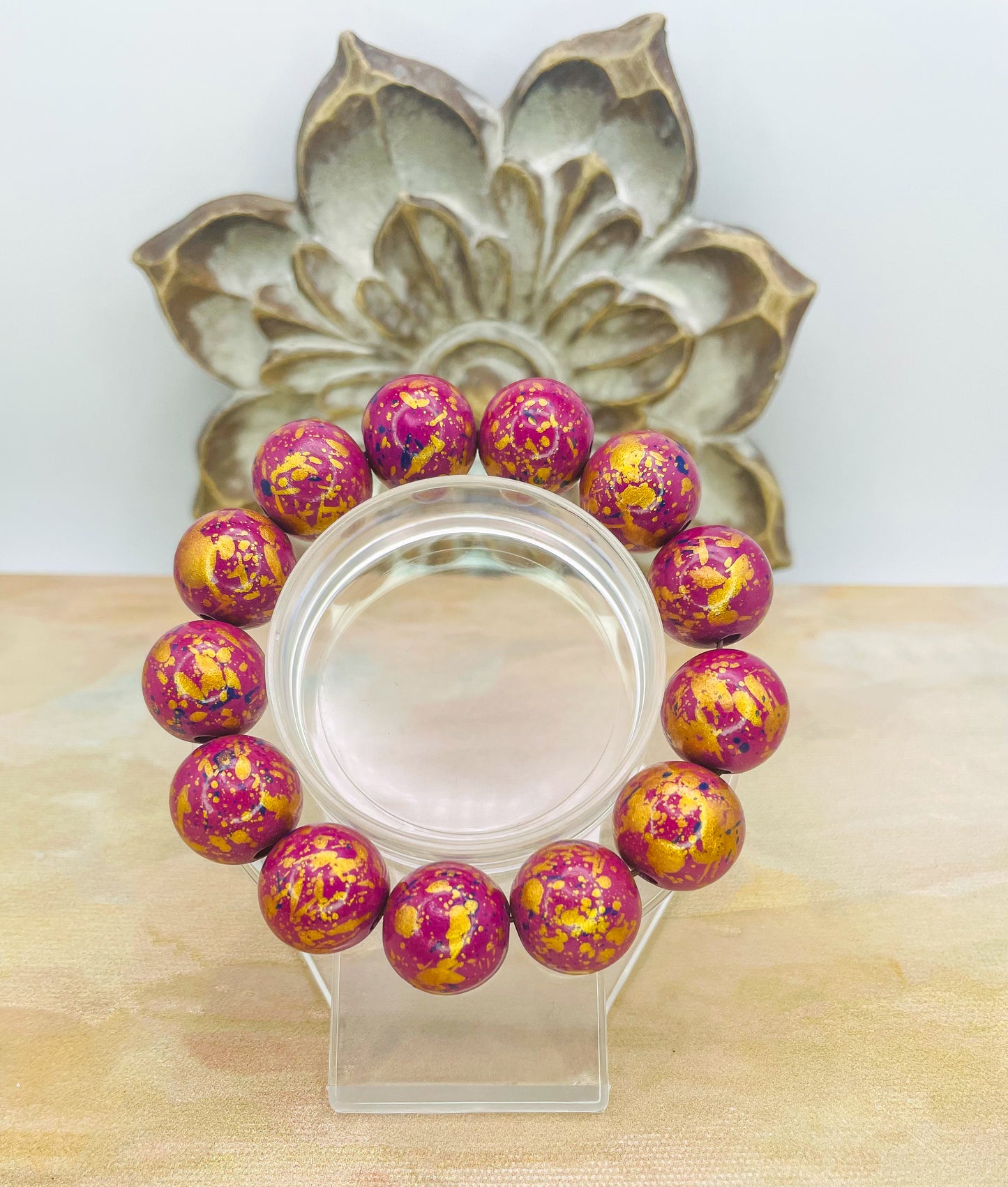 HandPainted Wooden Beaded Bracelet