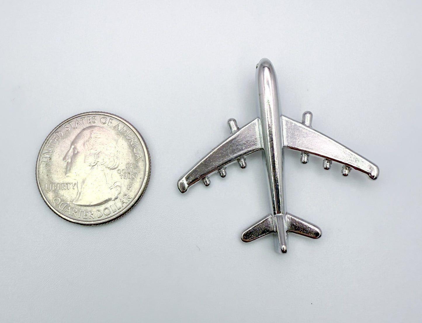 Large Silver Airplane Pendant