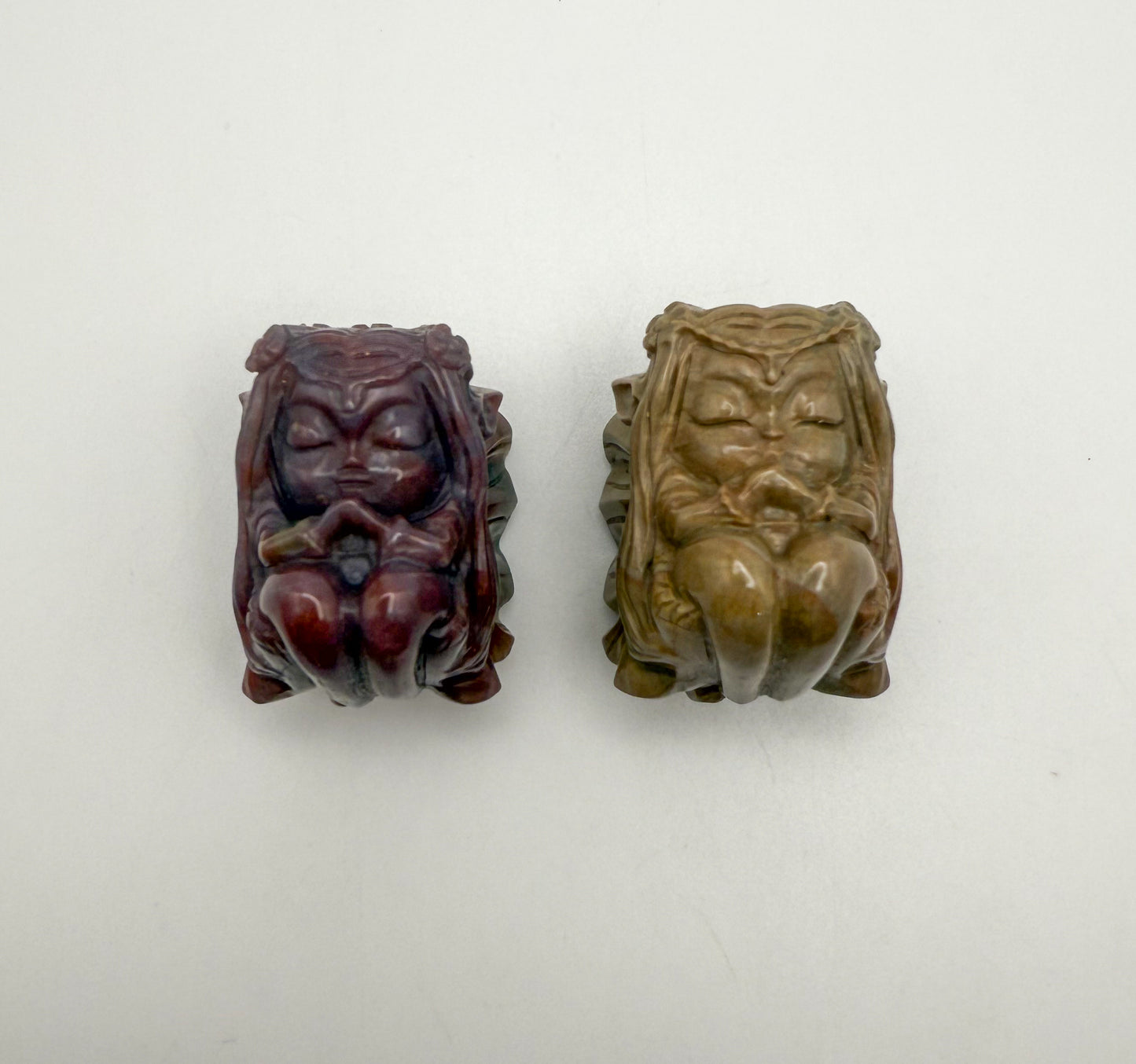 Natural Alashan Agate Fairy Crystal Carving Decor